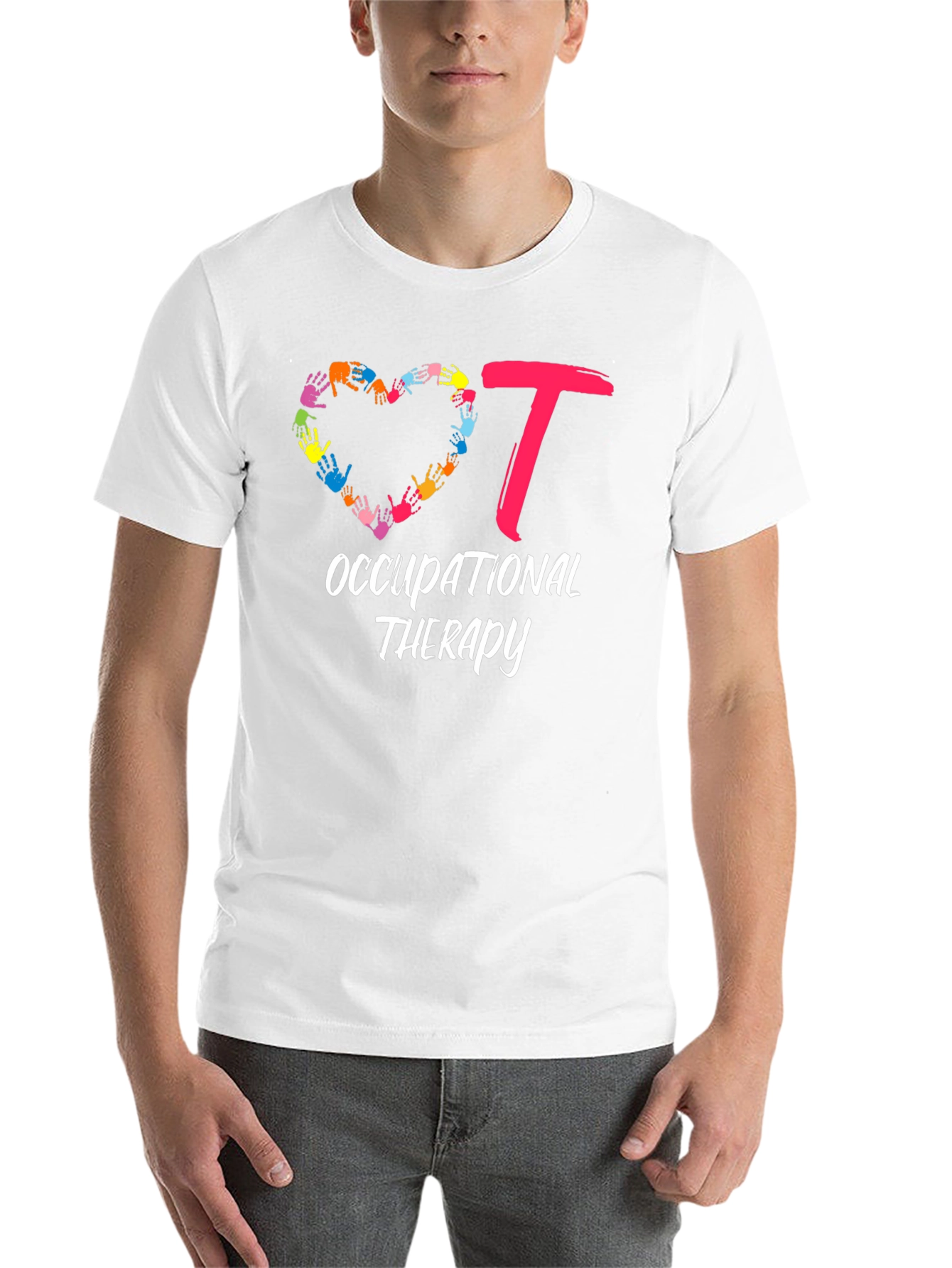 Black Occupational Therapy Heart Hands T-Shirt view 14