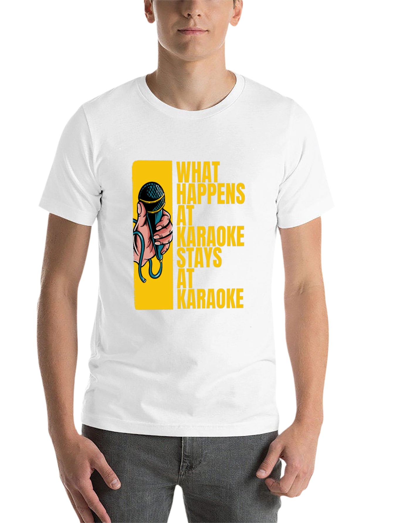 Black Karaoke T-Shirt: What Happens at Karaoke Stays at Karaoke view 14