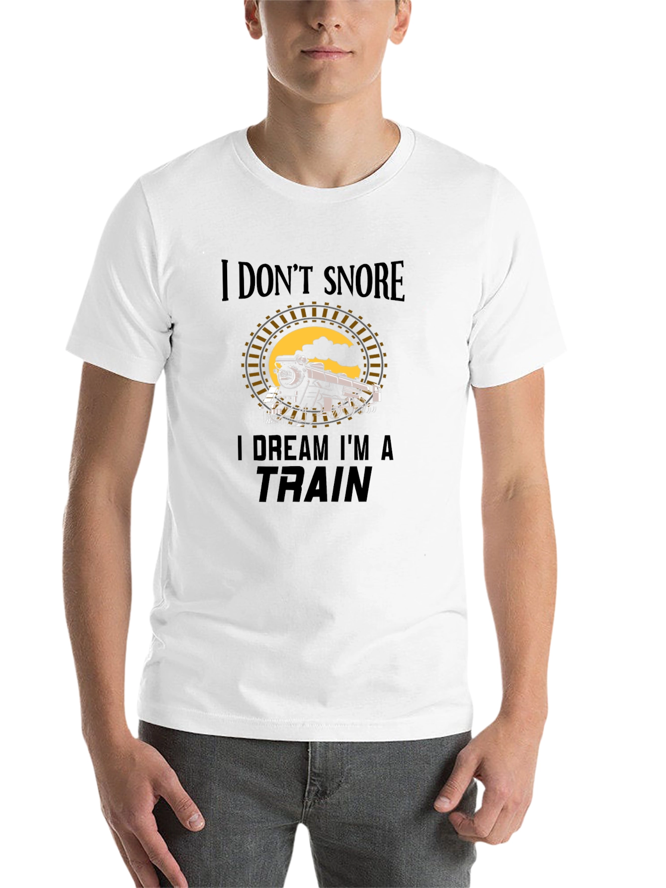 Black Funny 'I Dream I'm a Train' Graphic T-Shirt view 14
