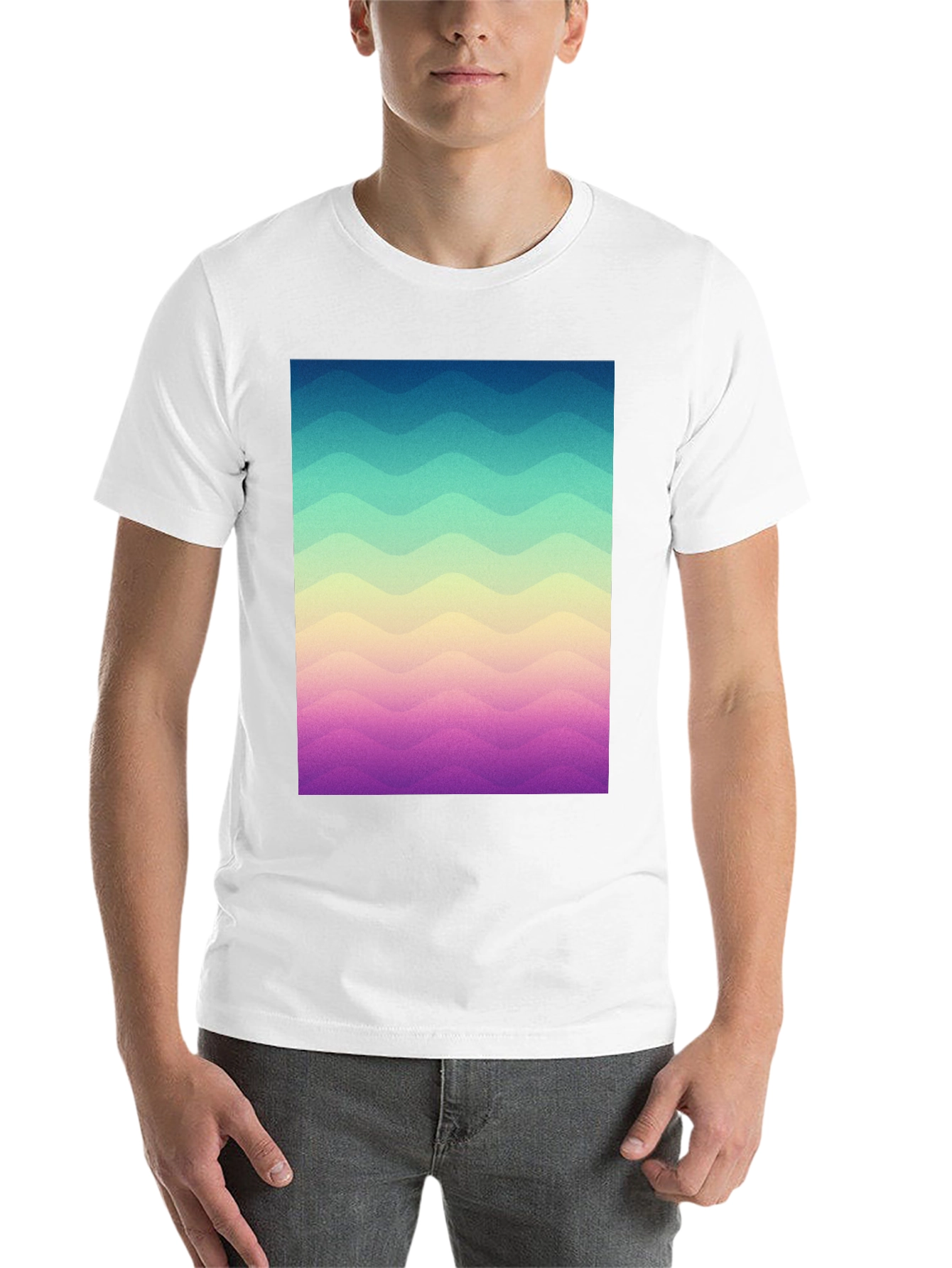 Black Wavy Gradient T-Shirt - Casual Comfort view 14