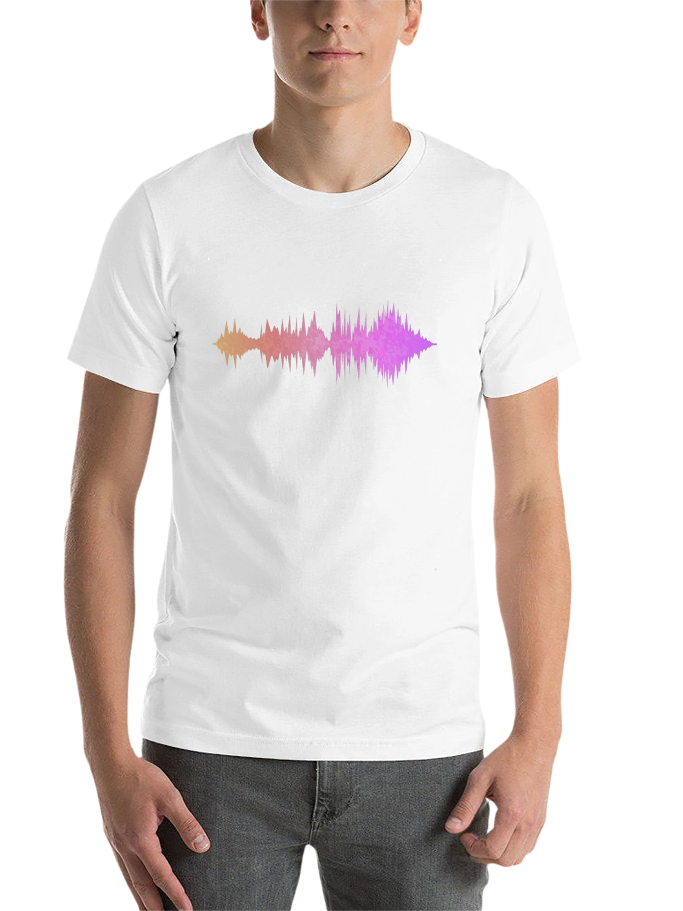 Black Sound Wave Graphic Tee - Modern Black T-Shirt view 14