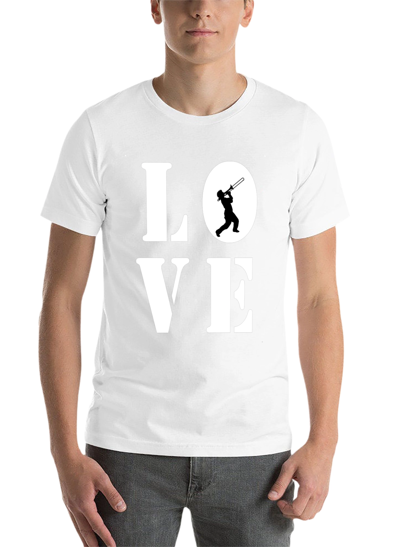Black Love Trombone T-Shirt - Music Lover Tee view 14