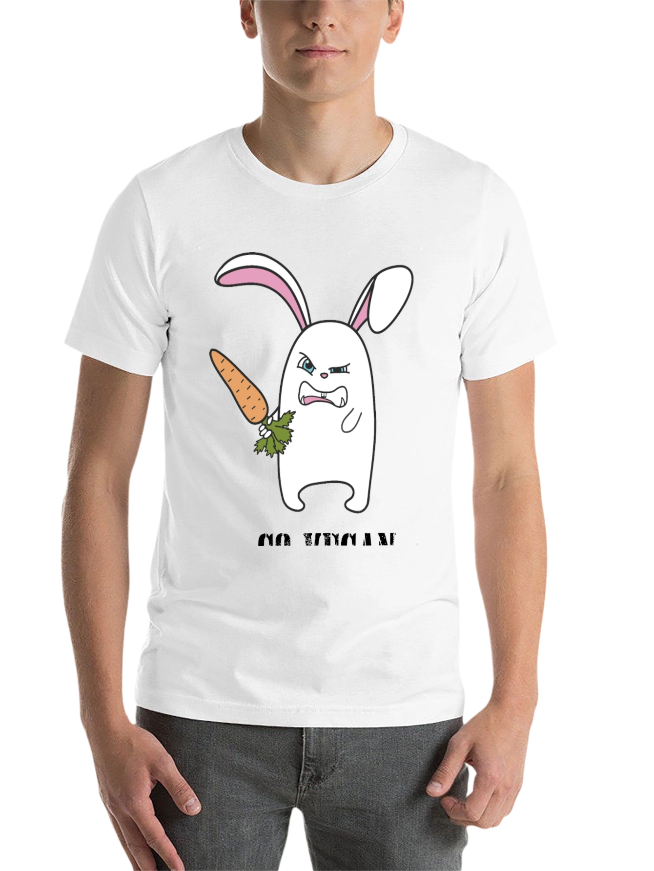 Black Angry Bunny Graphic T-Shirt -  Cute and Edgy Design view 14