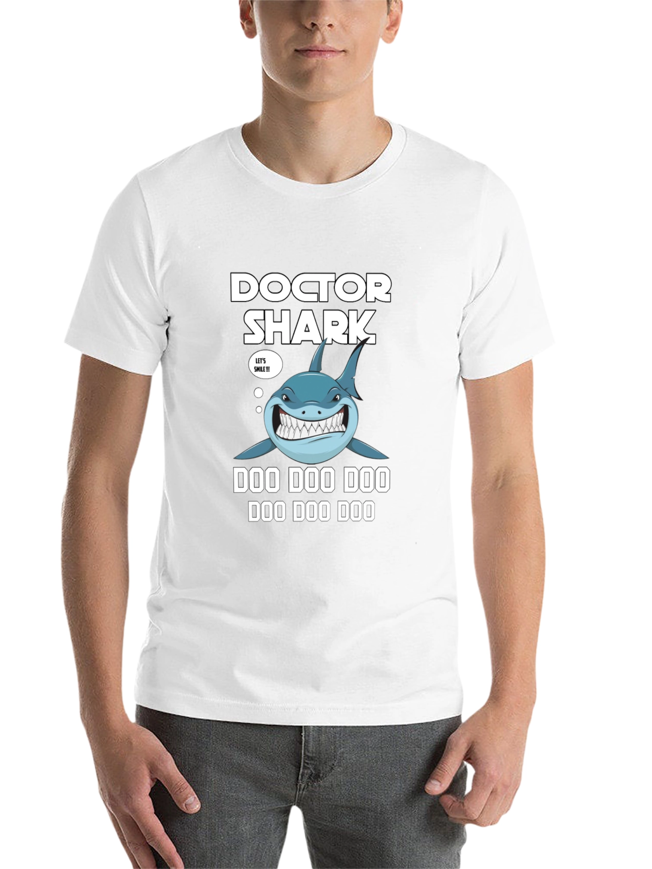 Black Doctor Shark T-Shirt - Doo Doo Doo Funny Tee view 14
