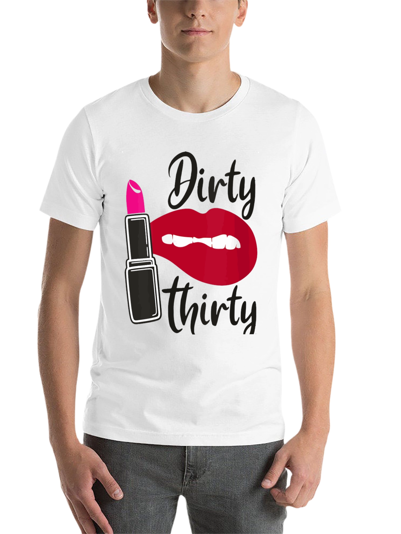Dirty Thirty Lipstick Graphic T-Shirt - 14