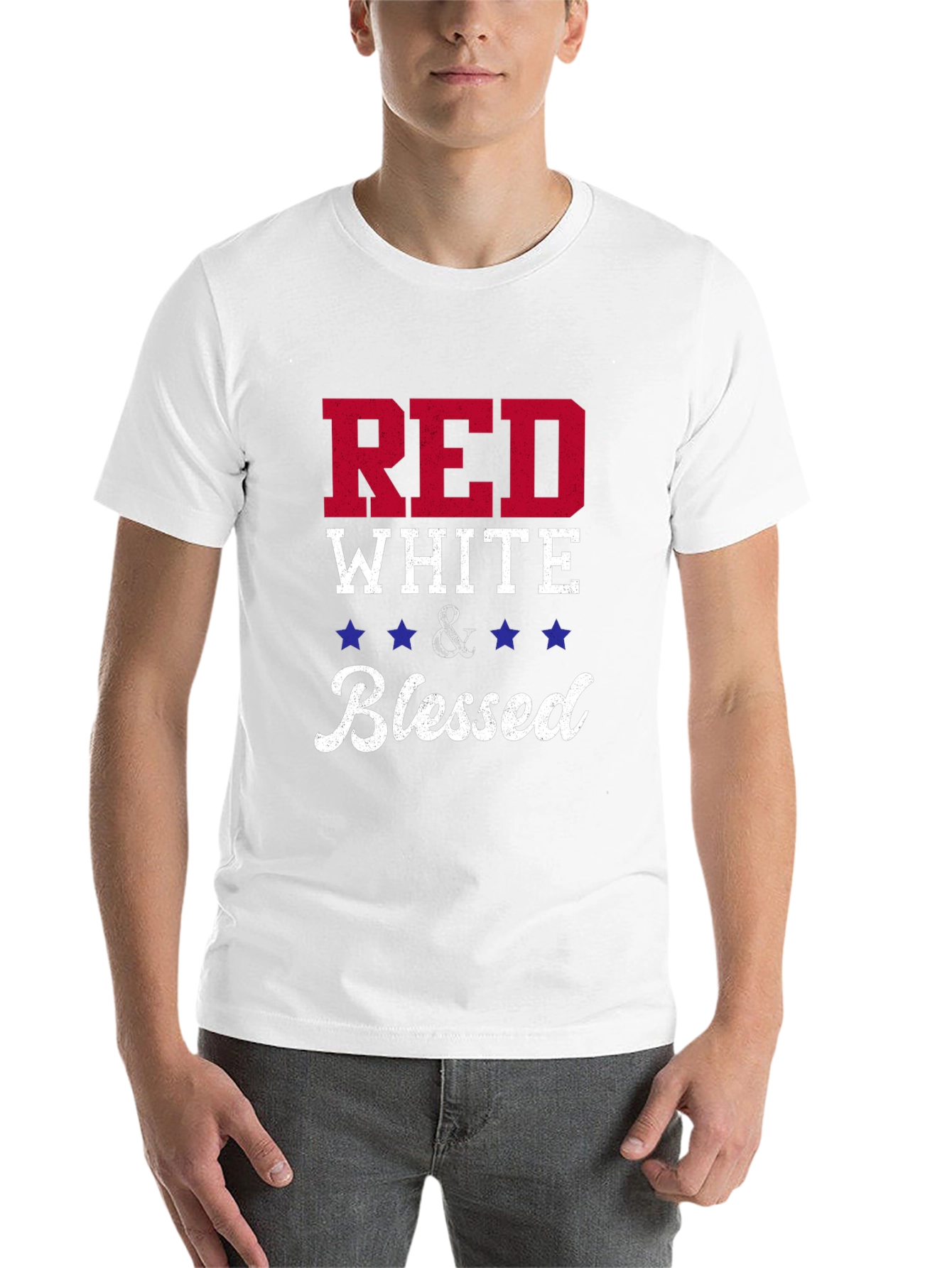 Black Red White & Blessed Patriotic T-Shirt view 14