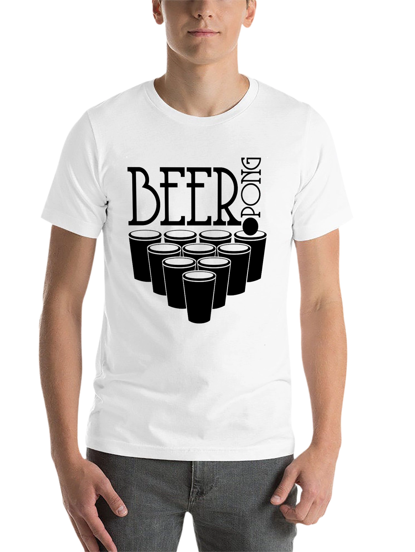 Black Beer Pong Graphic T-Shirt - Black Short Sleeve Tee view 14