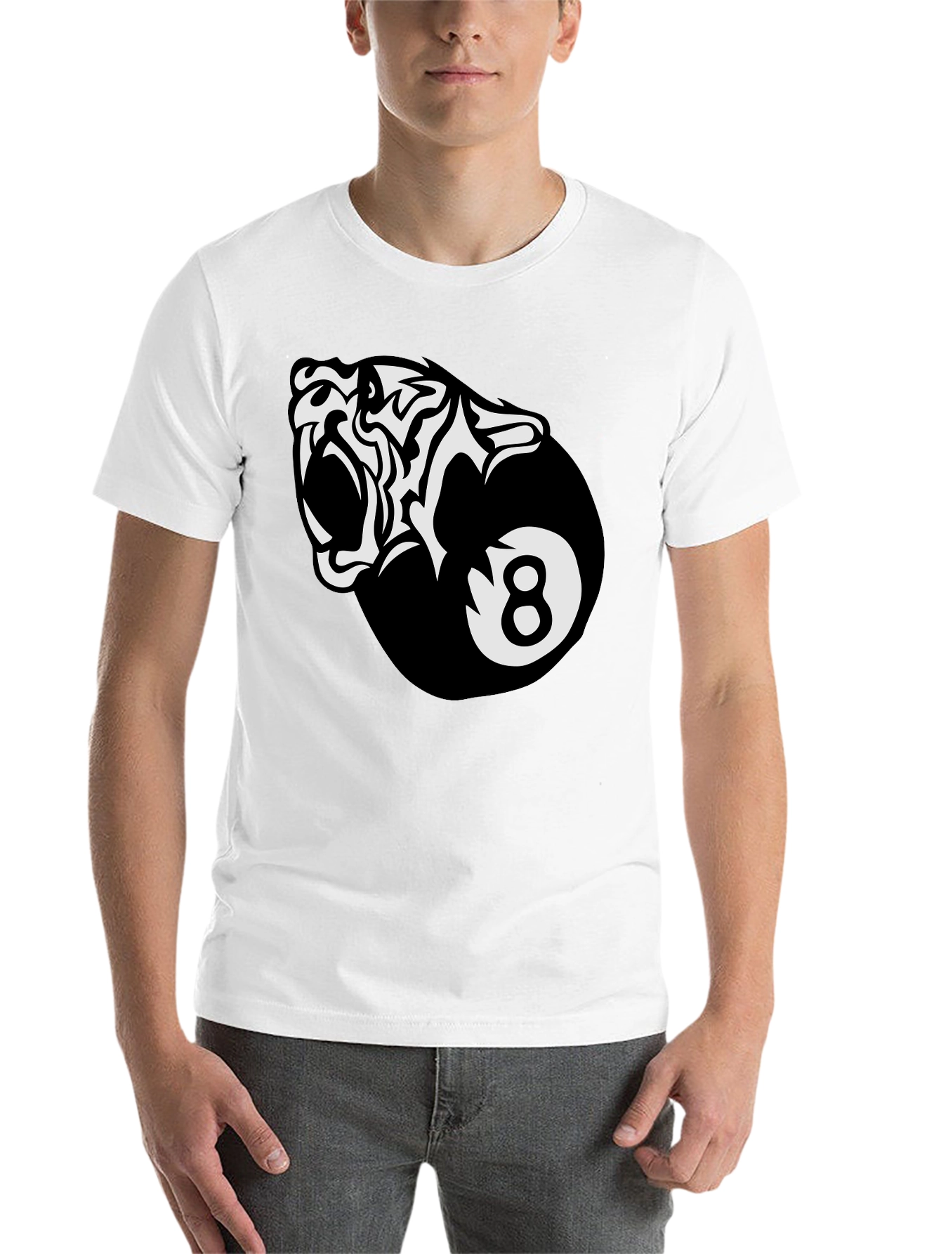 Black Cool Tiger 8-Ball Graphic Tee view 14