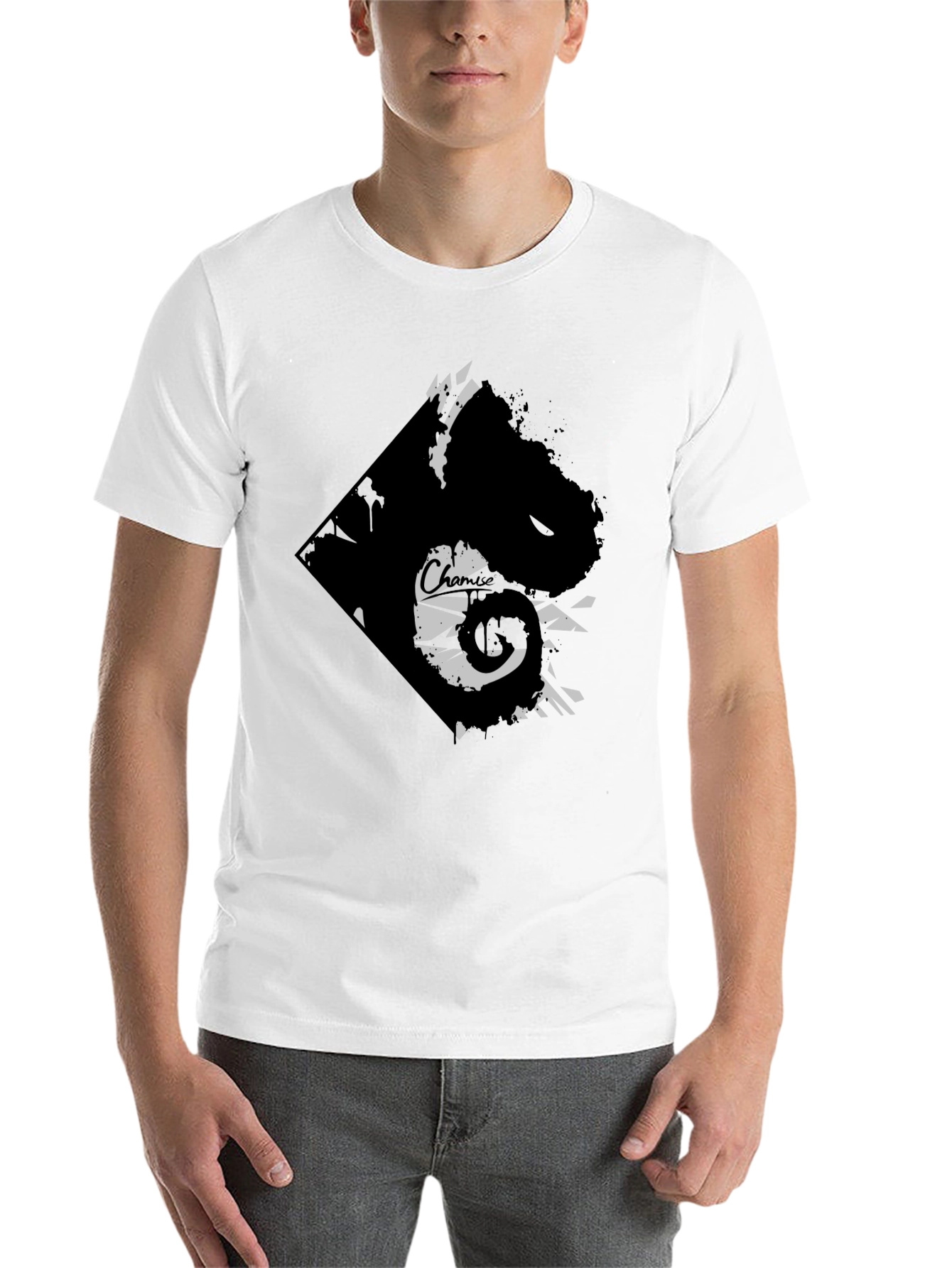 Black Edgy Graphic Tee - Black Cotton Blend view 14