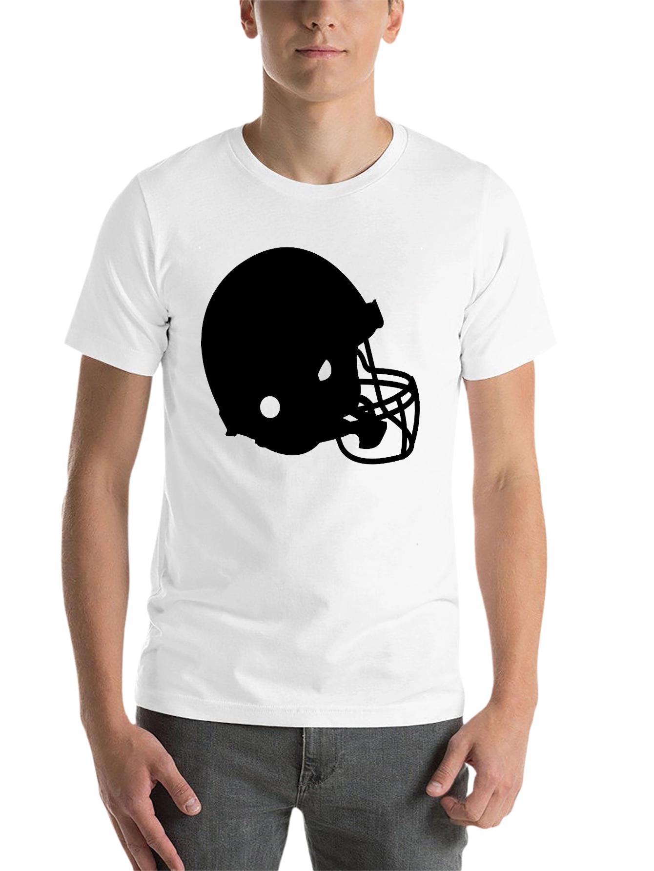 Black Black Football Helmet Graphic Tee - Sports Fan Apparel view 14