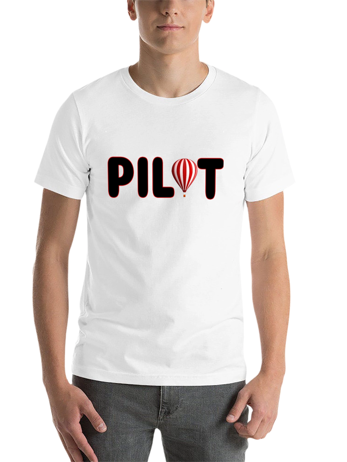 Black Pilot Hot Air Balloon Graphic Tee - Black view 14