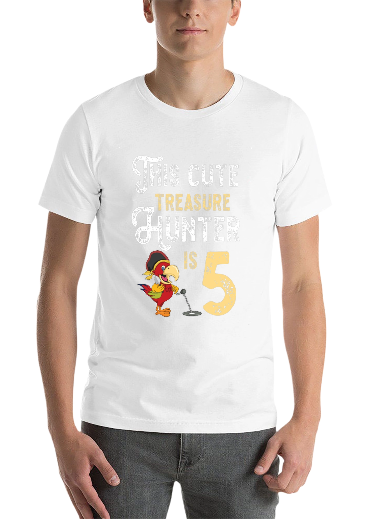 Black Cute Treasure Hunter 5th Birthday Black T-Shirt view 14