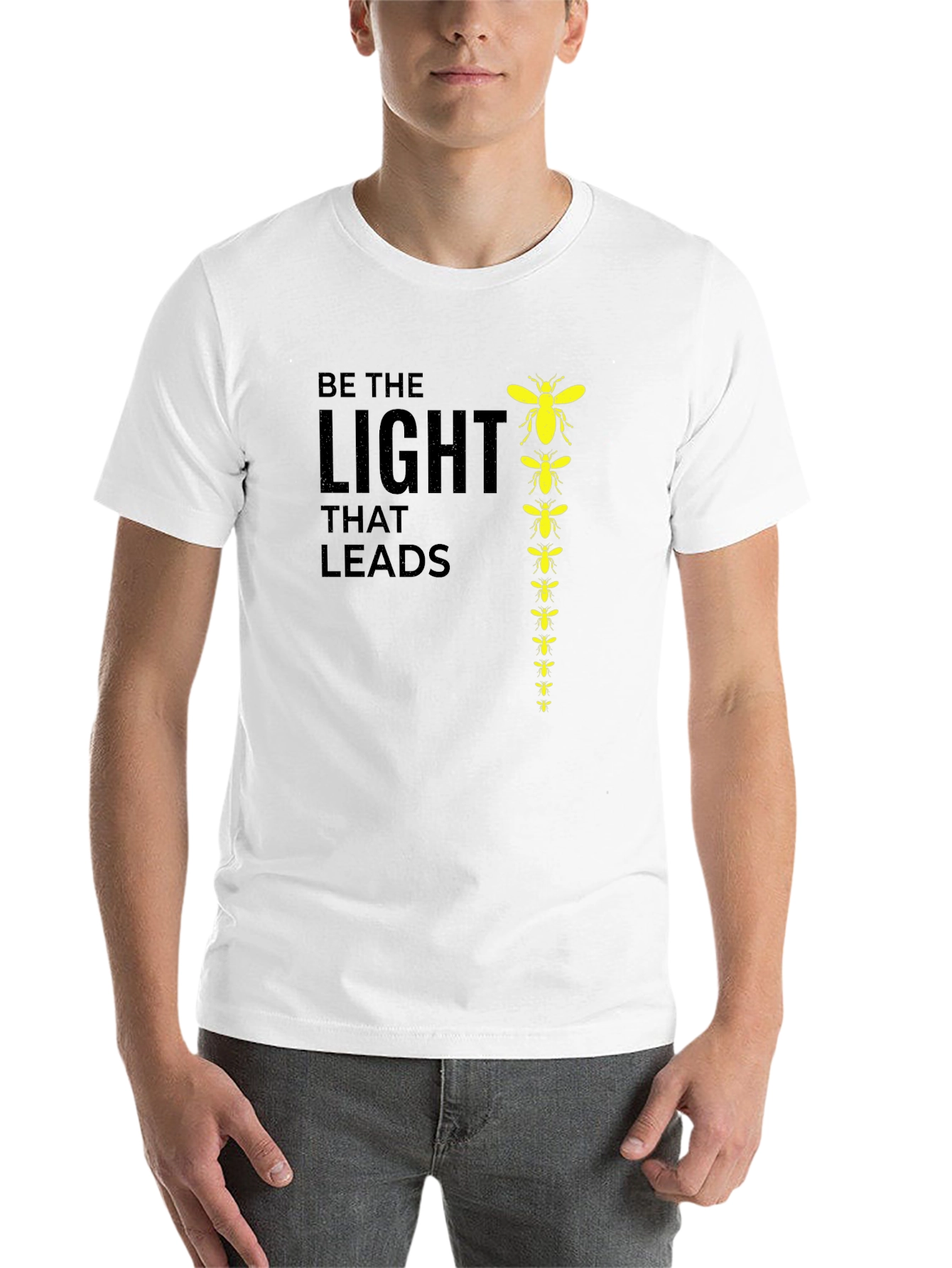 Black Be The Light That Leads Graphic Tee view 14