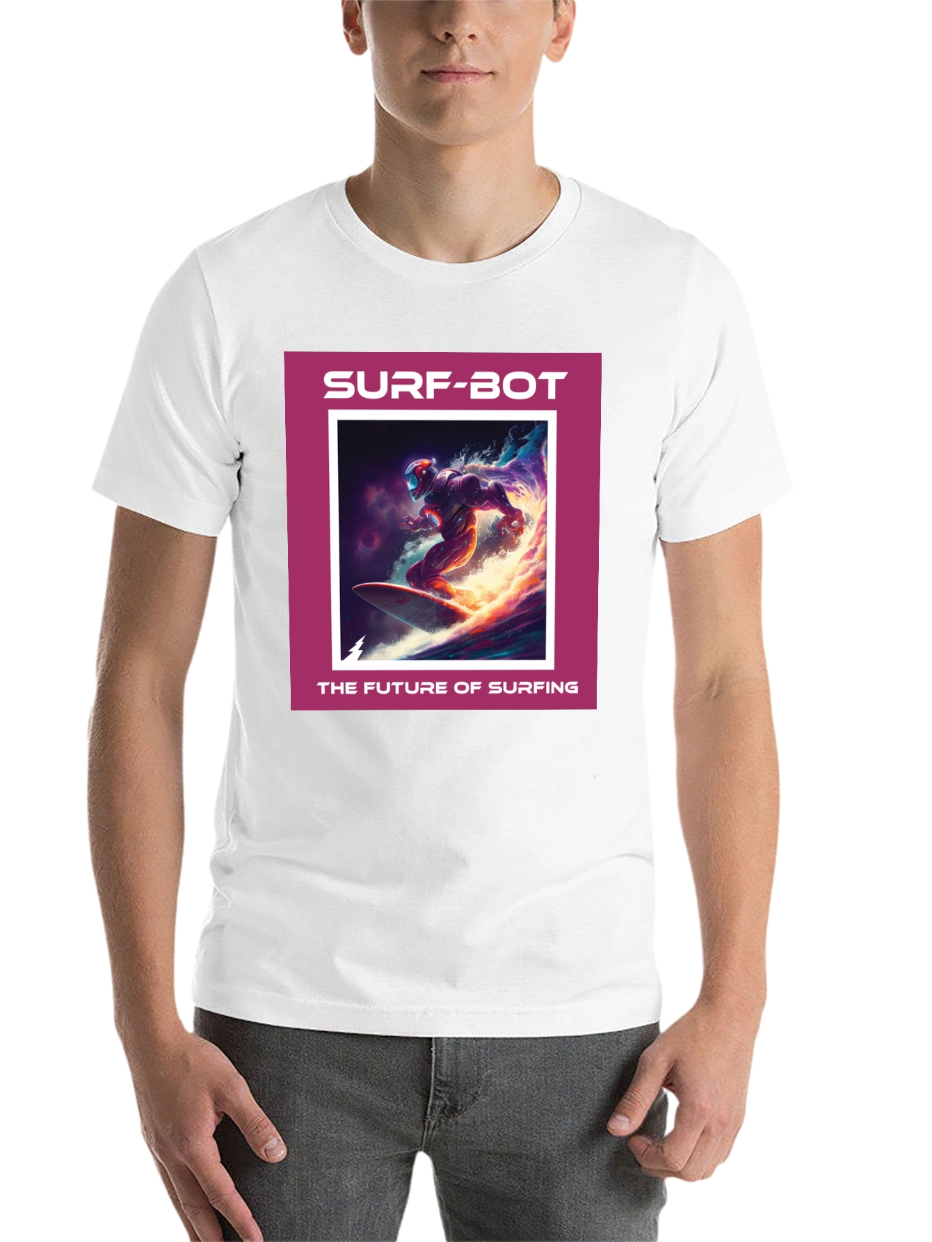 Black Surf-Bot Future Surfing Black T-Shirt view 14