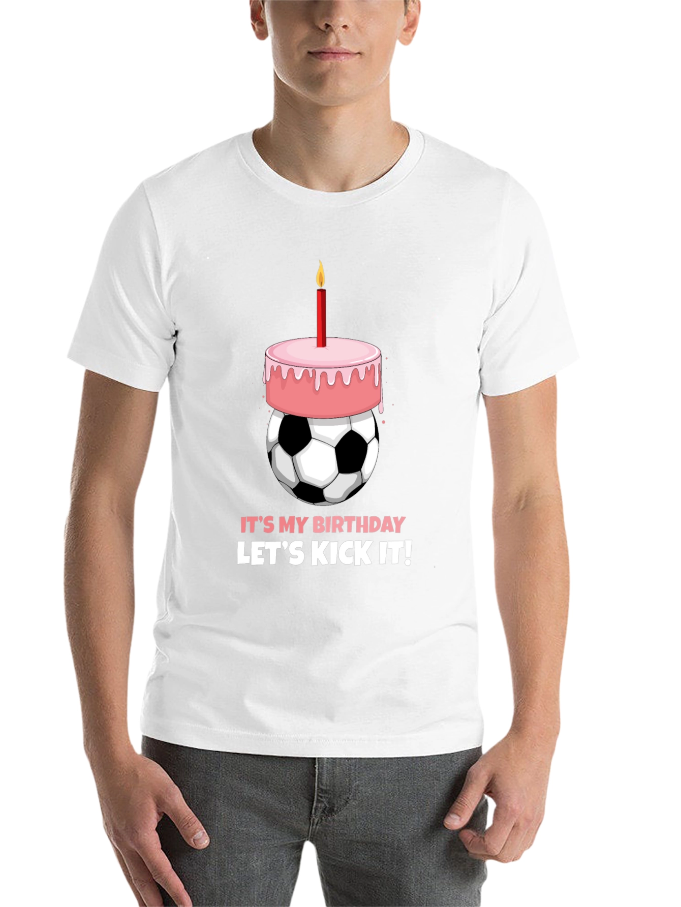 Black Birthday Soccer Ball Cake T-Shirt view 14