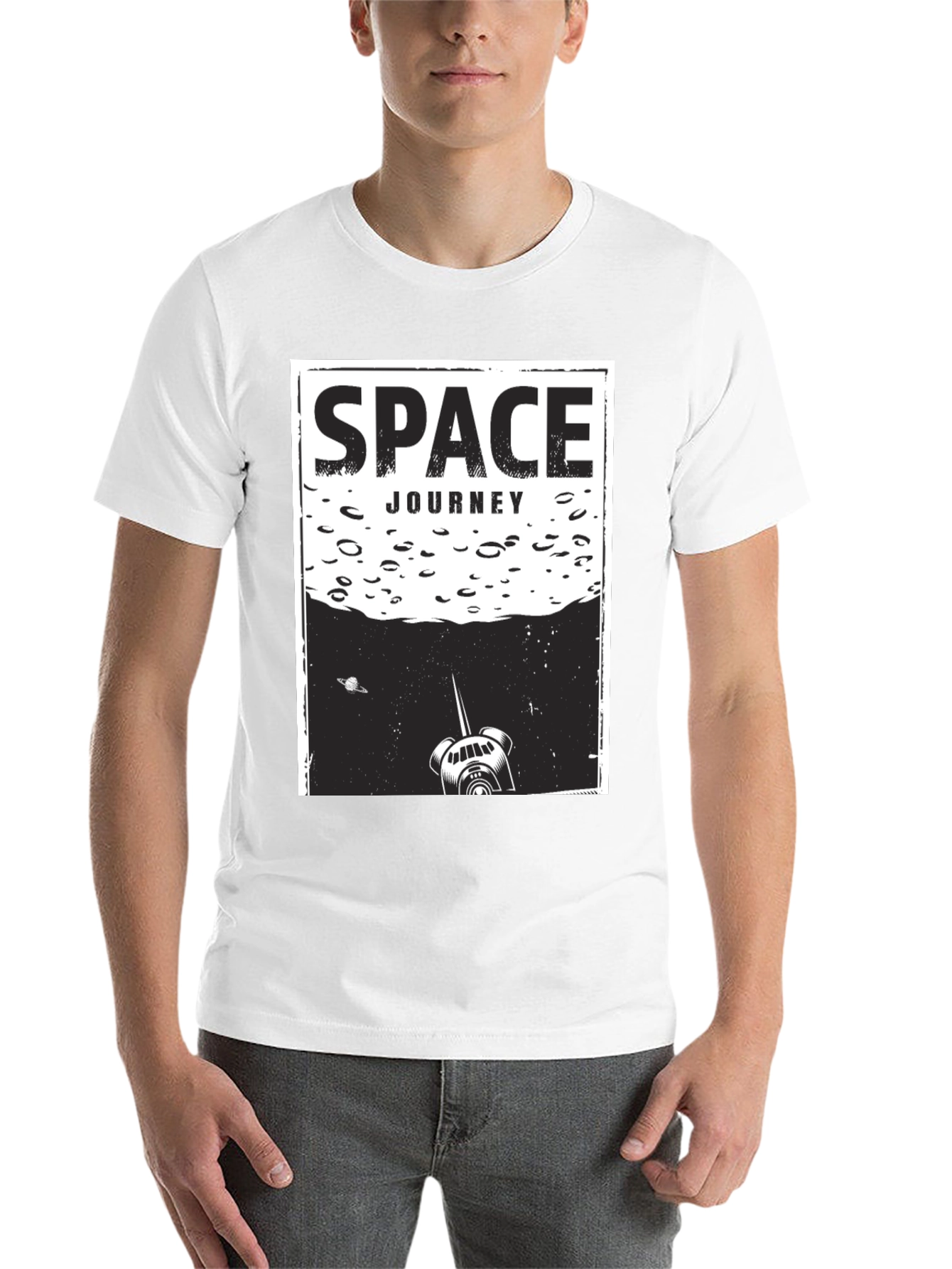 Black Space Journey Graphic T-Shirt - Unisex Black Tee view 14