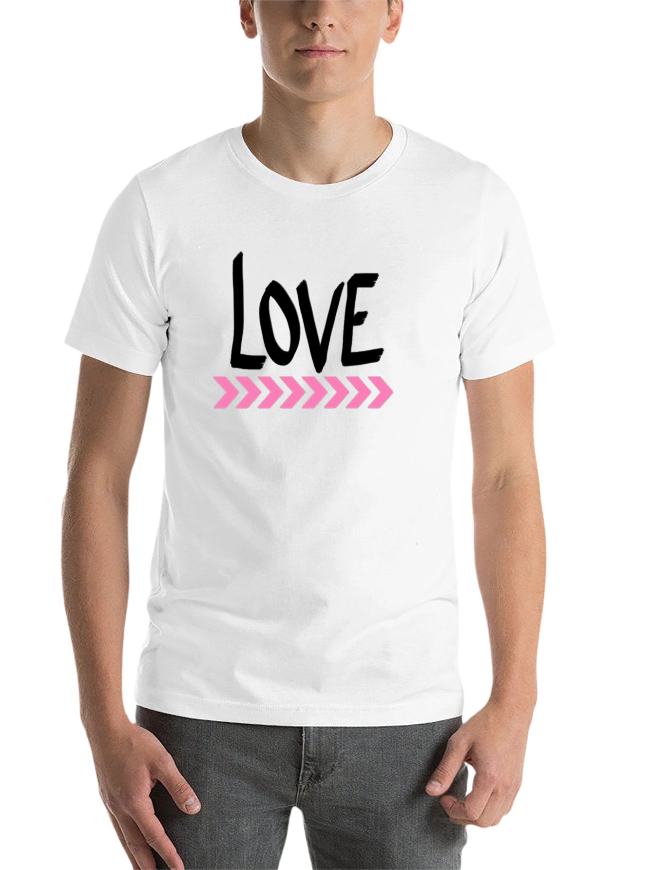 Black Love Arrows Graphic Tee - Black Short Sleeve Crew Neck T-Shirt view 14