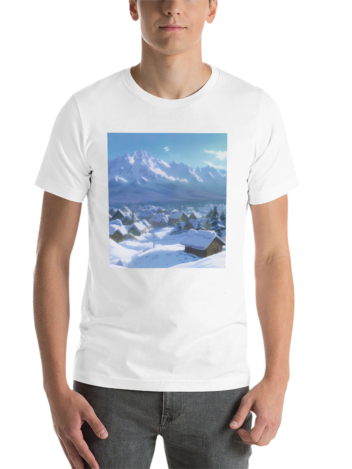 Black Winter Village Graphic Tee view 14