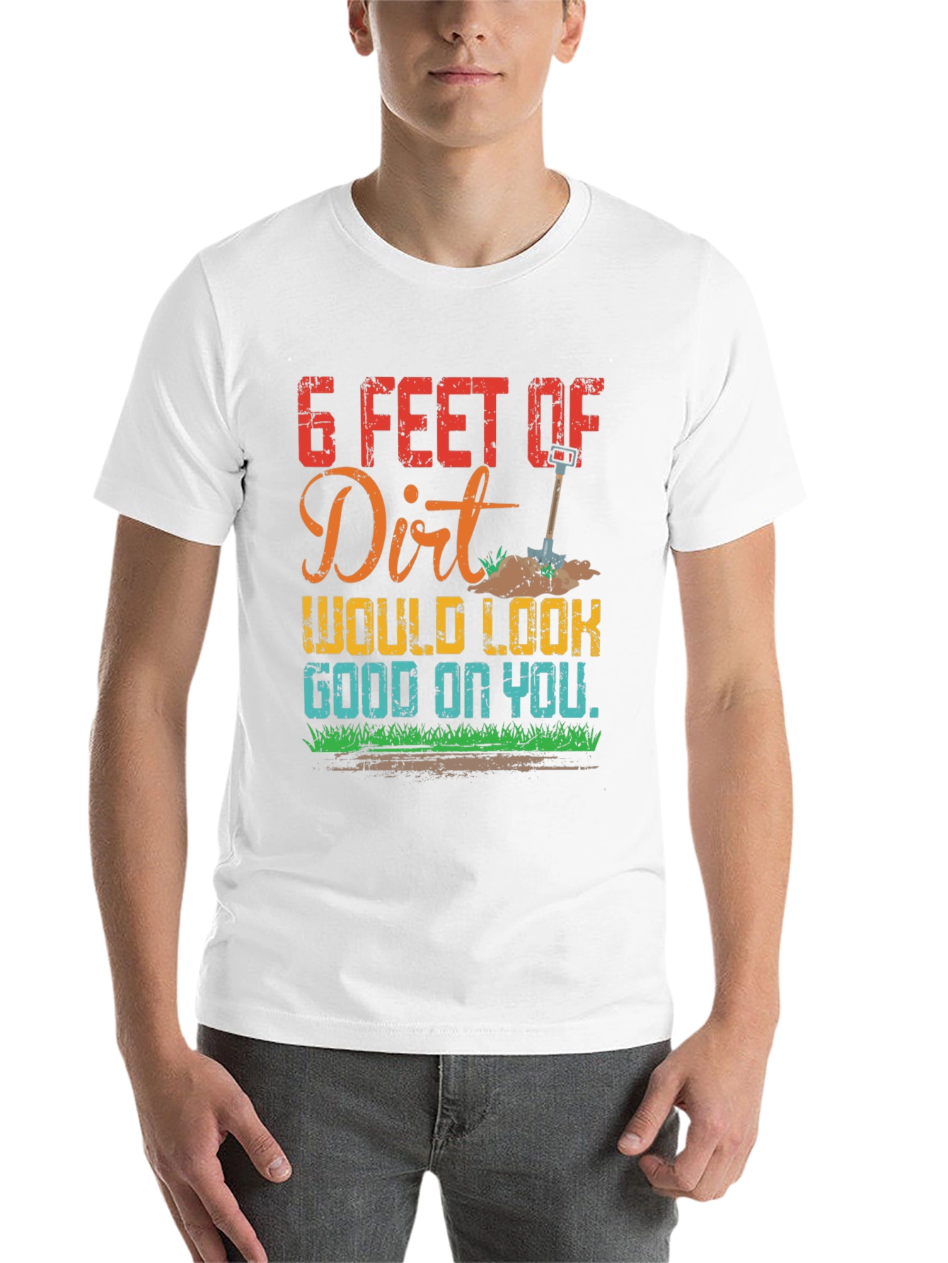 Black Funny 6 Feet of Dirt Graphic T-Shirt view 14