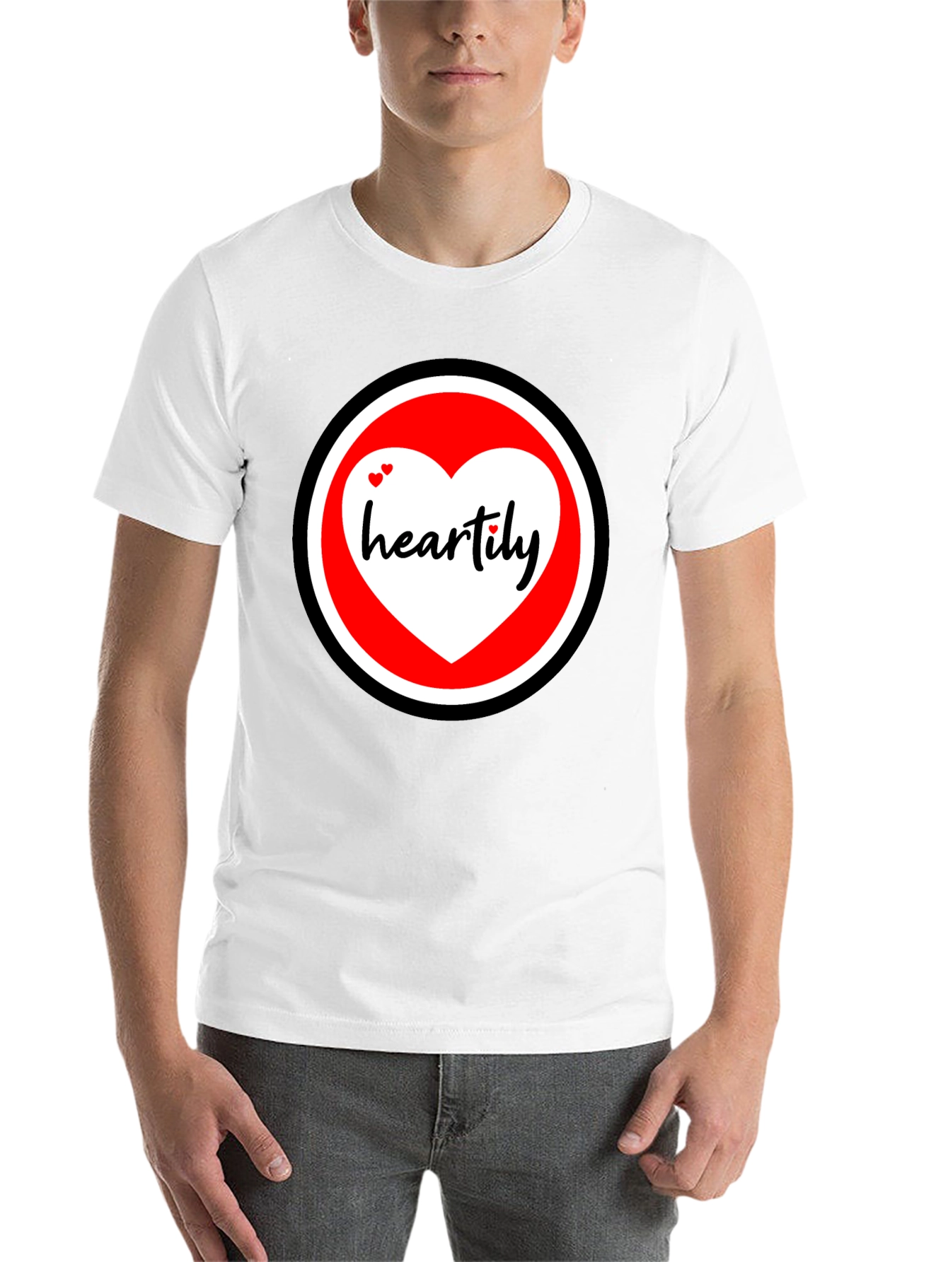 Black Heartily Graphic T-Shirt - Black Cotton Blend view 14