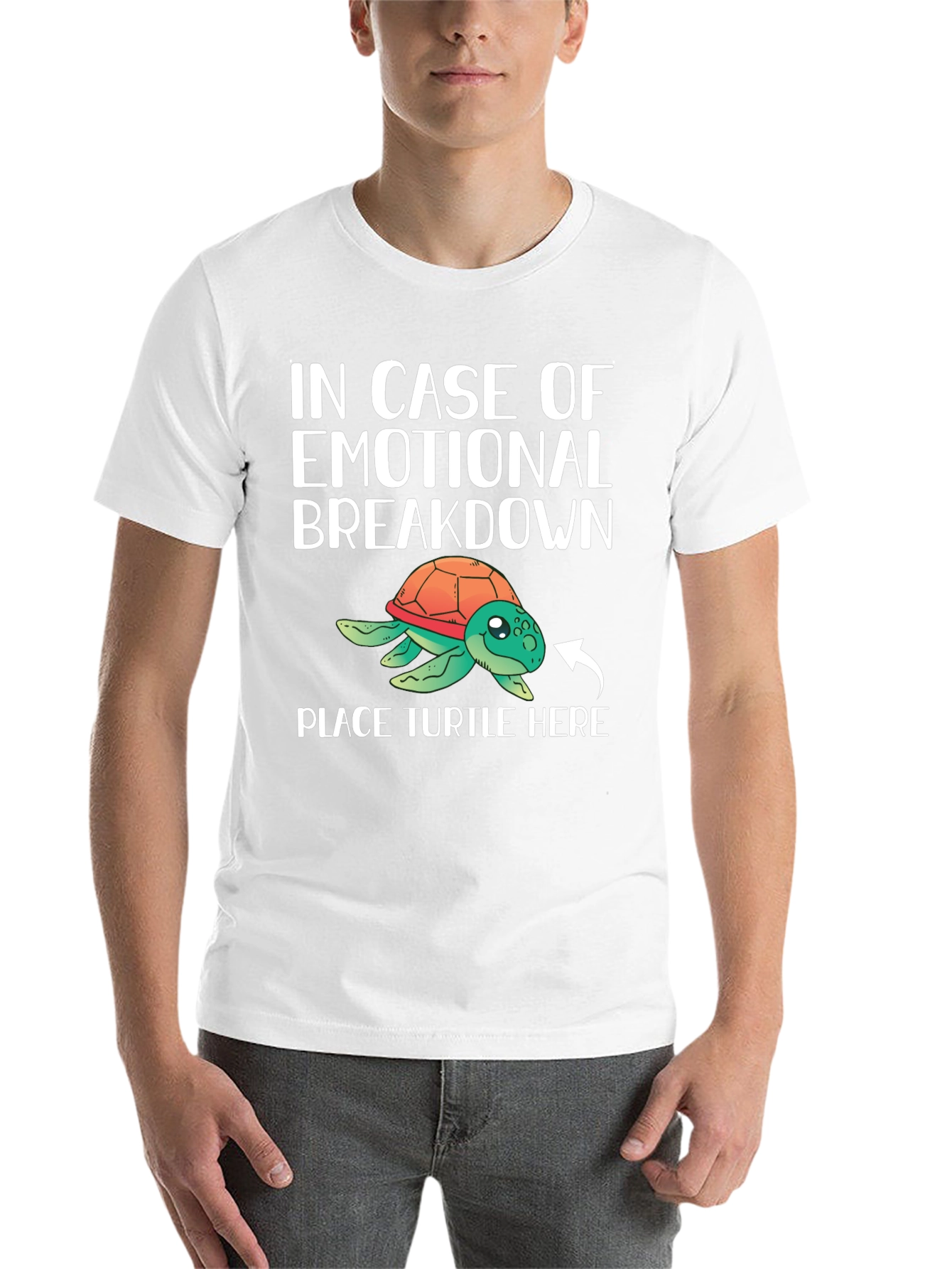 Black Emotional Support Turtle T-Shirt view 14