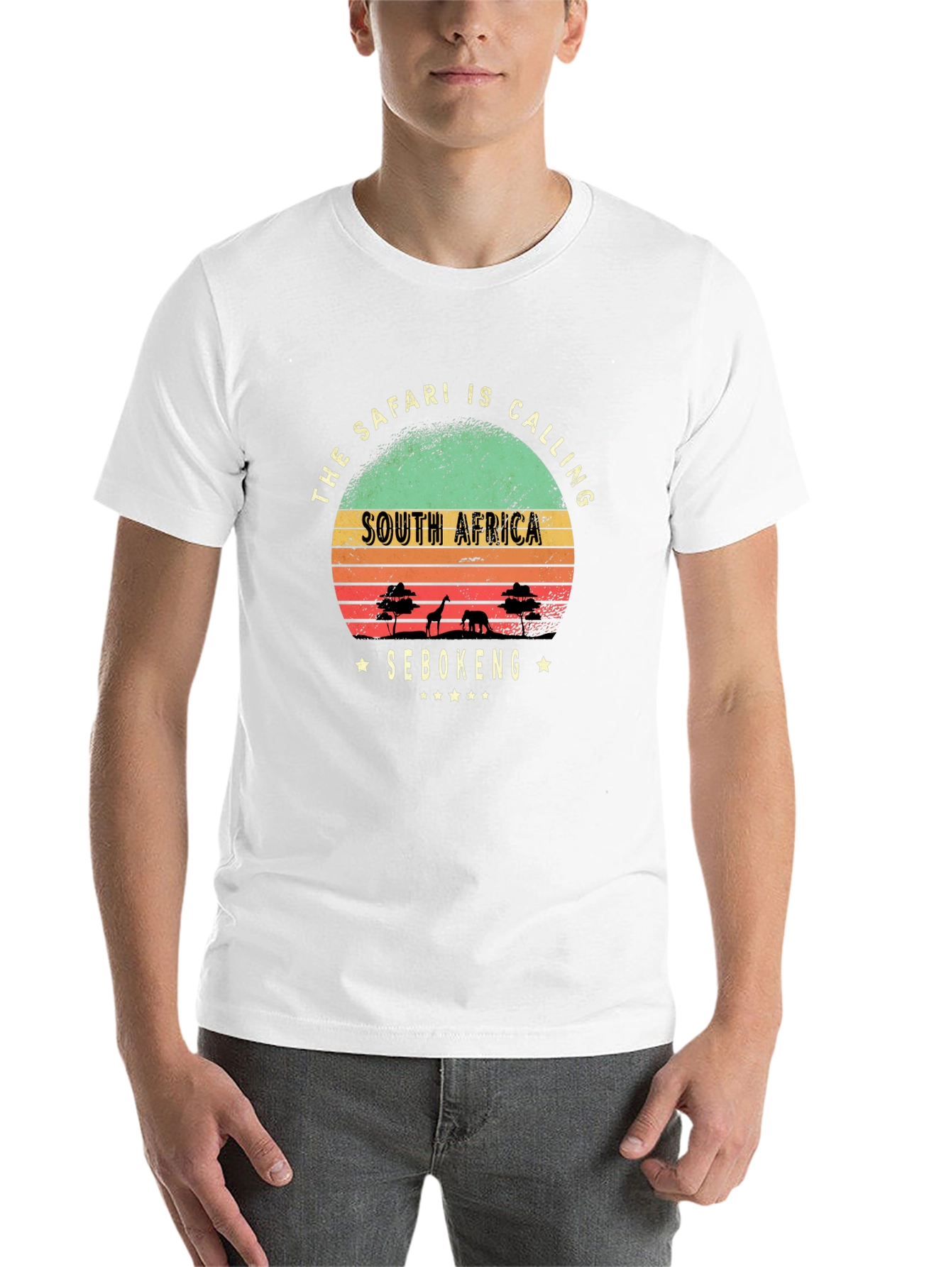 Black Safari Calling South Africa T-Shirt view 14
