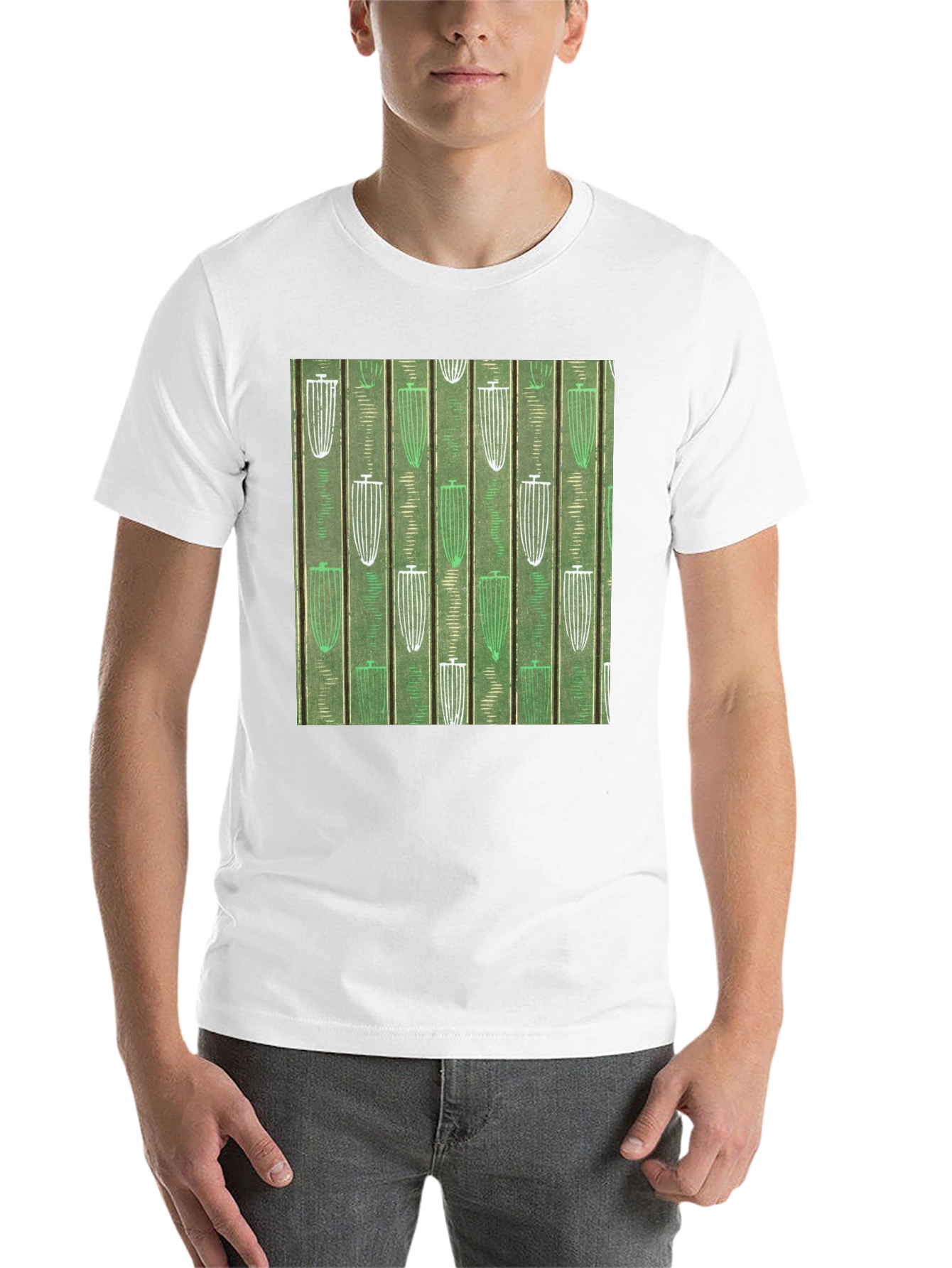 Black Green Patterned Graphic Tee view 14