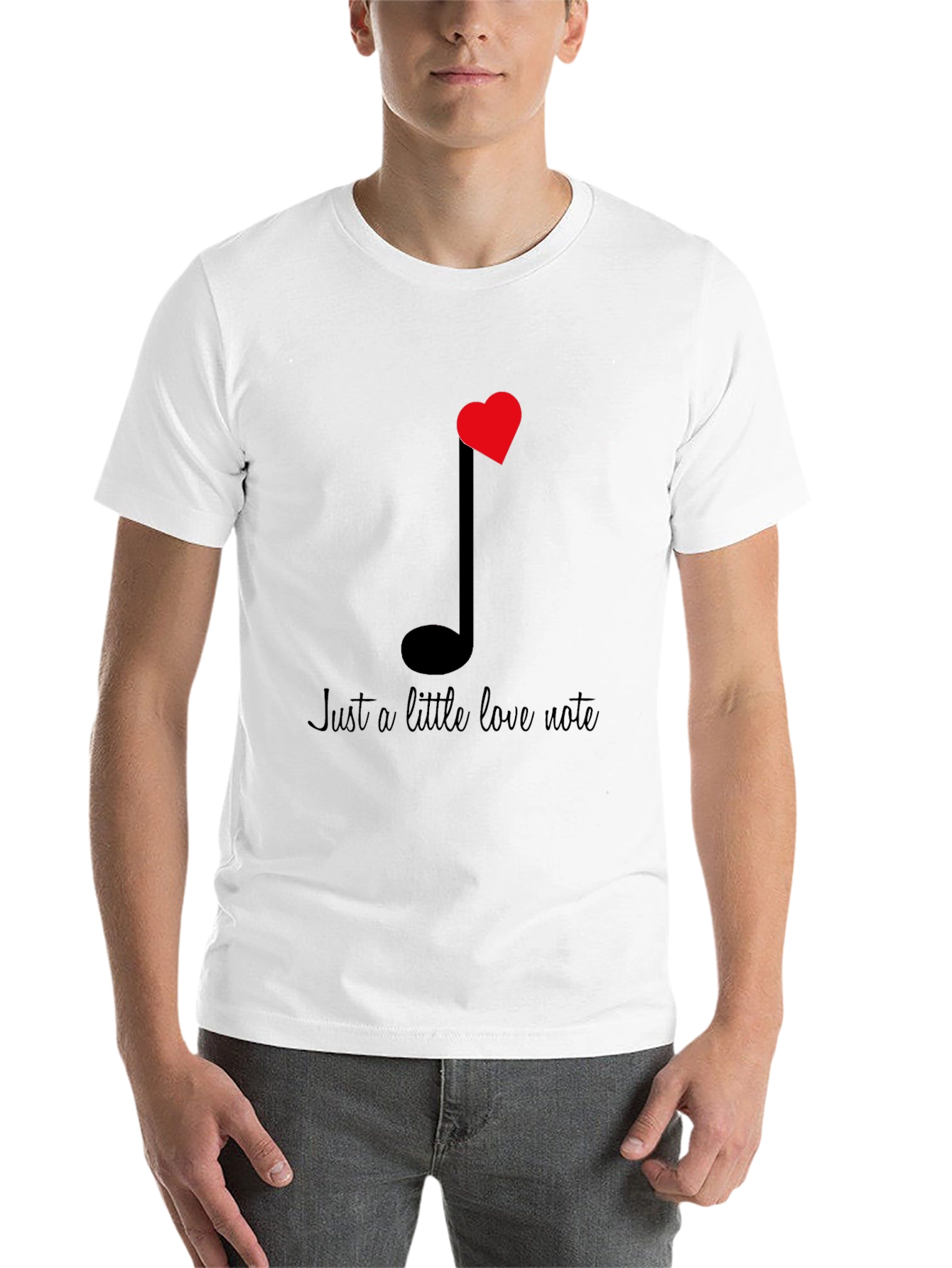 Black Love Note Graphic Tee - Black Cotton T-Shirt view 14