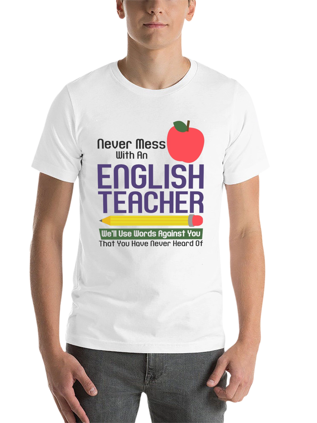Black English Teacher Graphic T-Shirt view 14