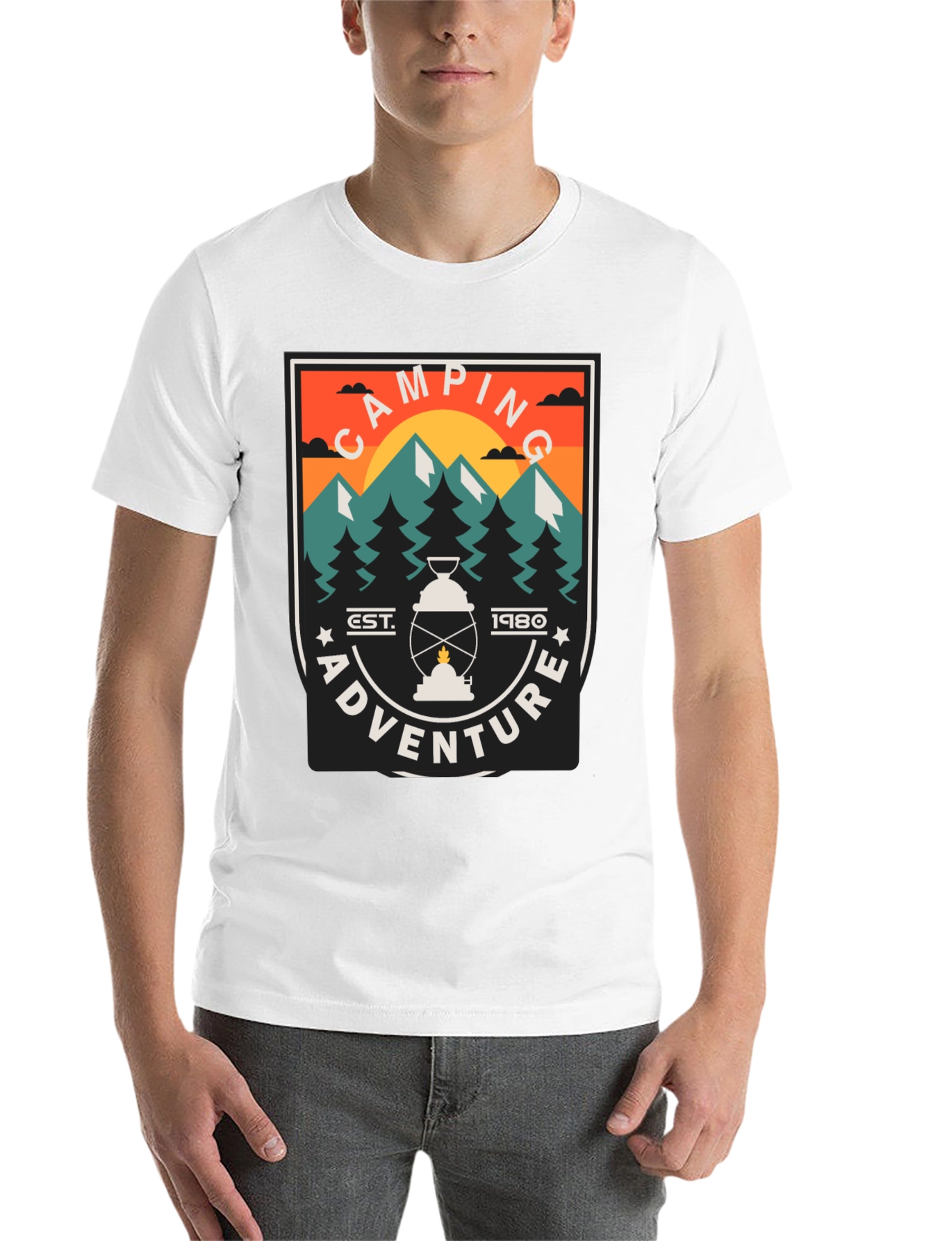 Black Camping Adventure Graphic T-Shirt view 14