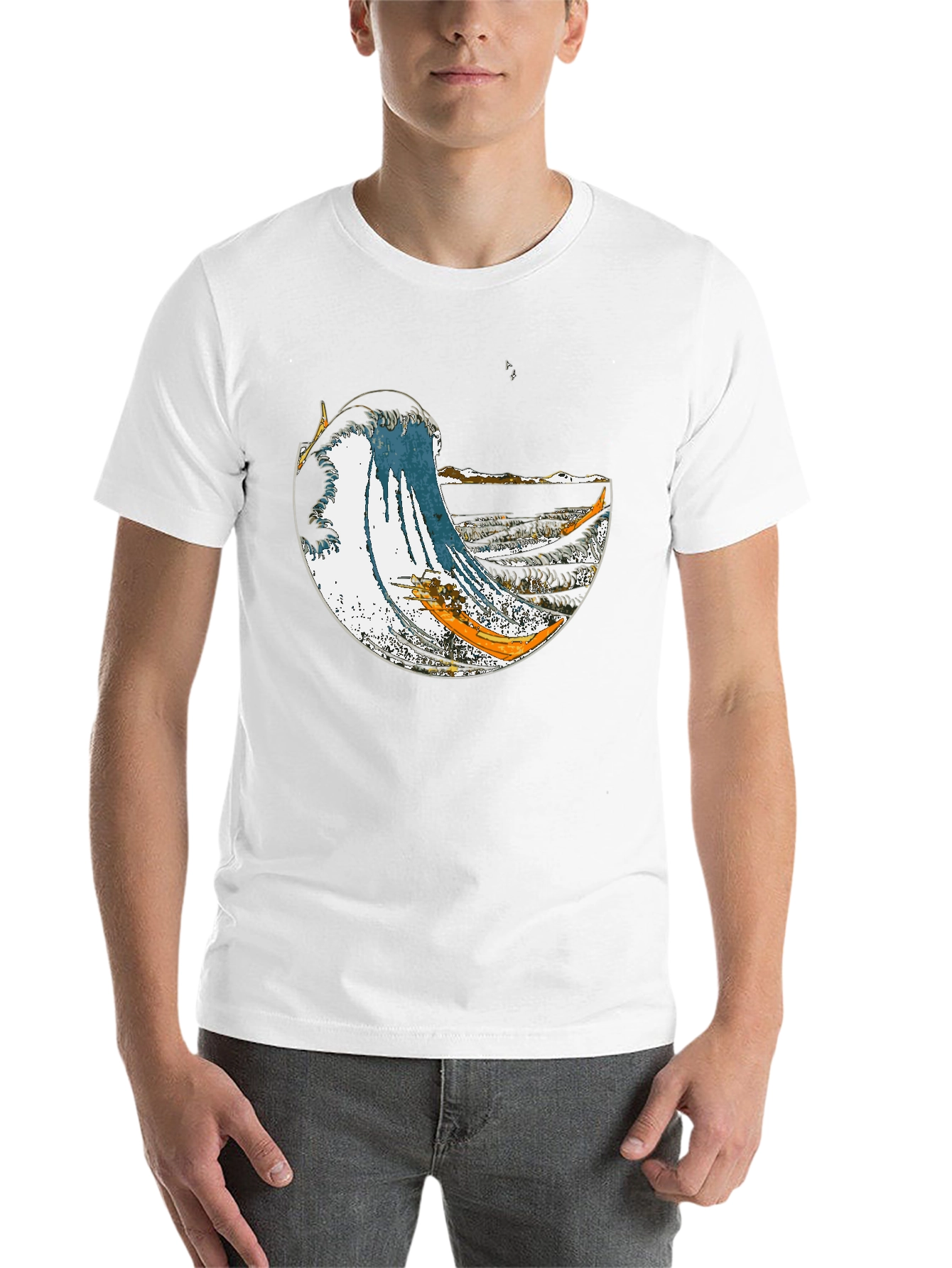 Great Wave Graphic Tee - Stylish Cotton Blend - 14