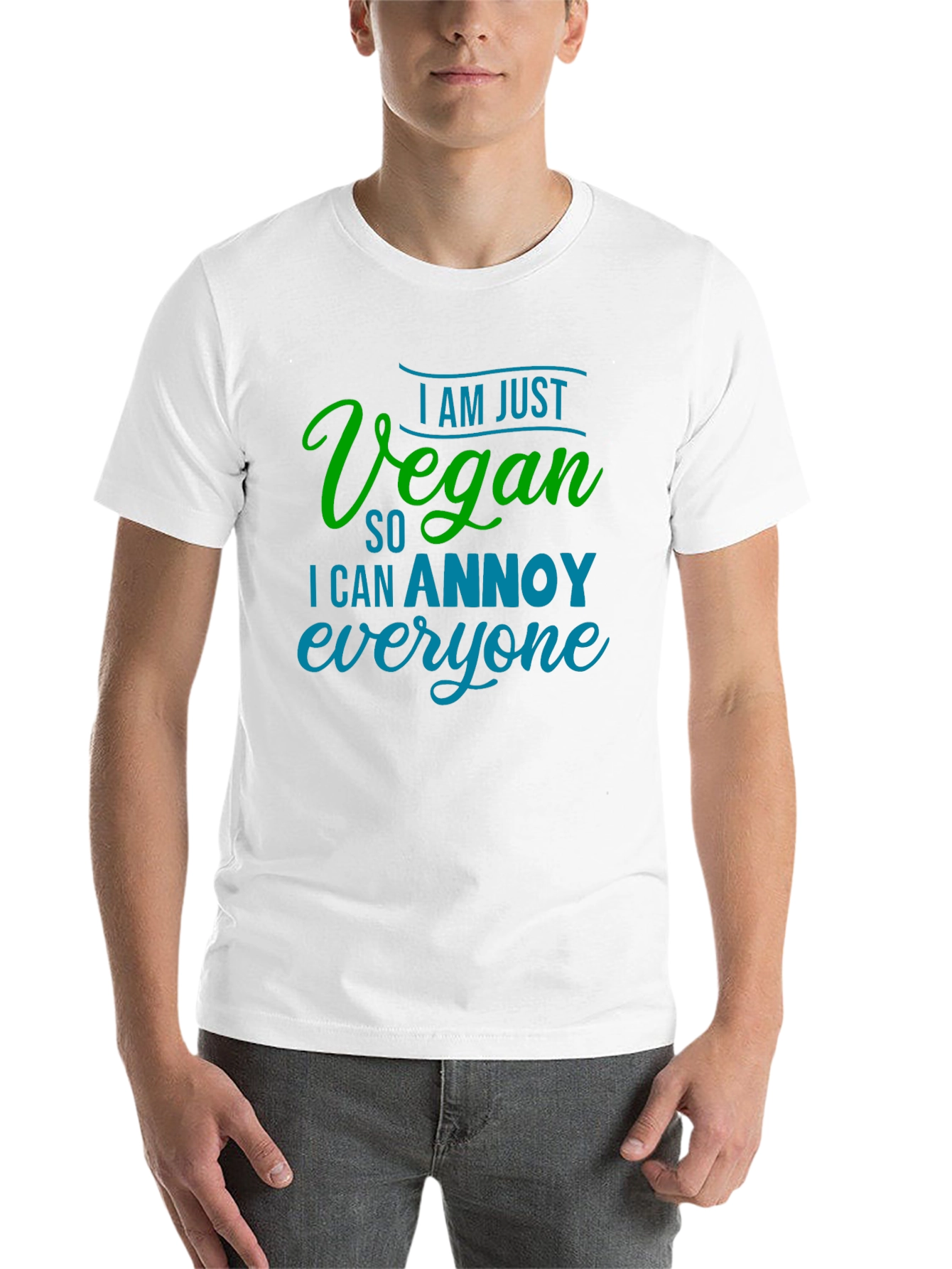 Black Vegan Annoy Funny Graphic Tee view 14