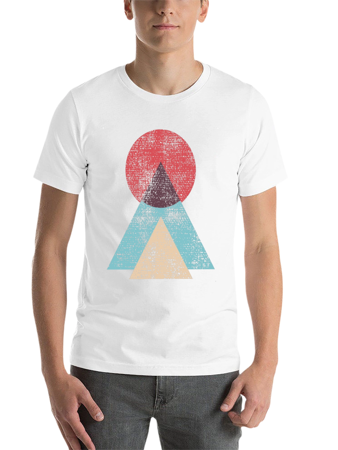 Black Geometric Graphic Tee - Modern Abstract Design view 14