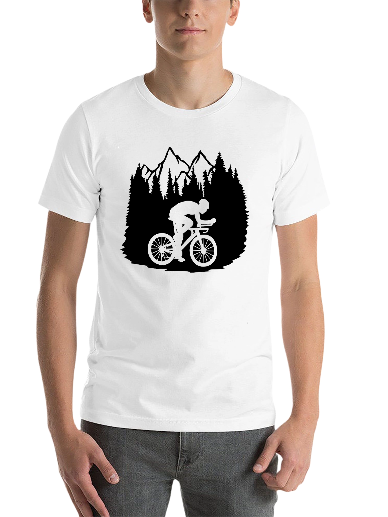 Black Mountain Biker Graphic Tee - Nature Adventure Shirt view 14