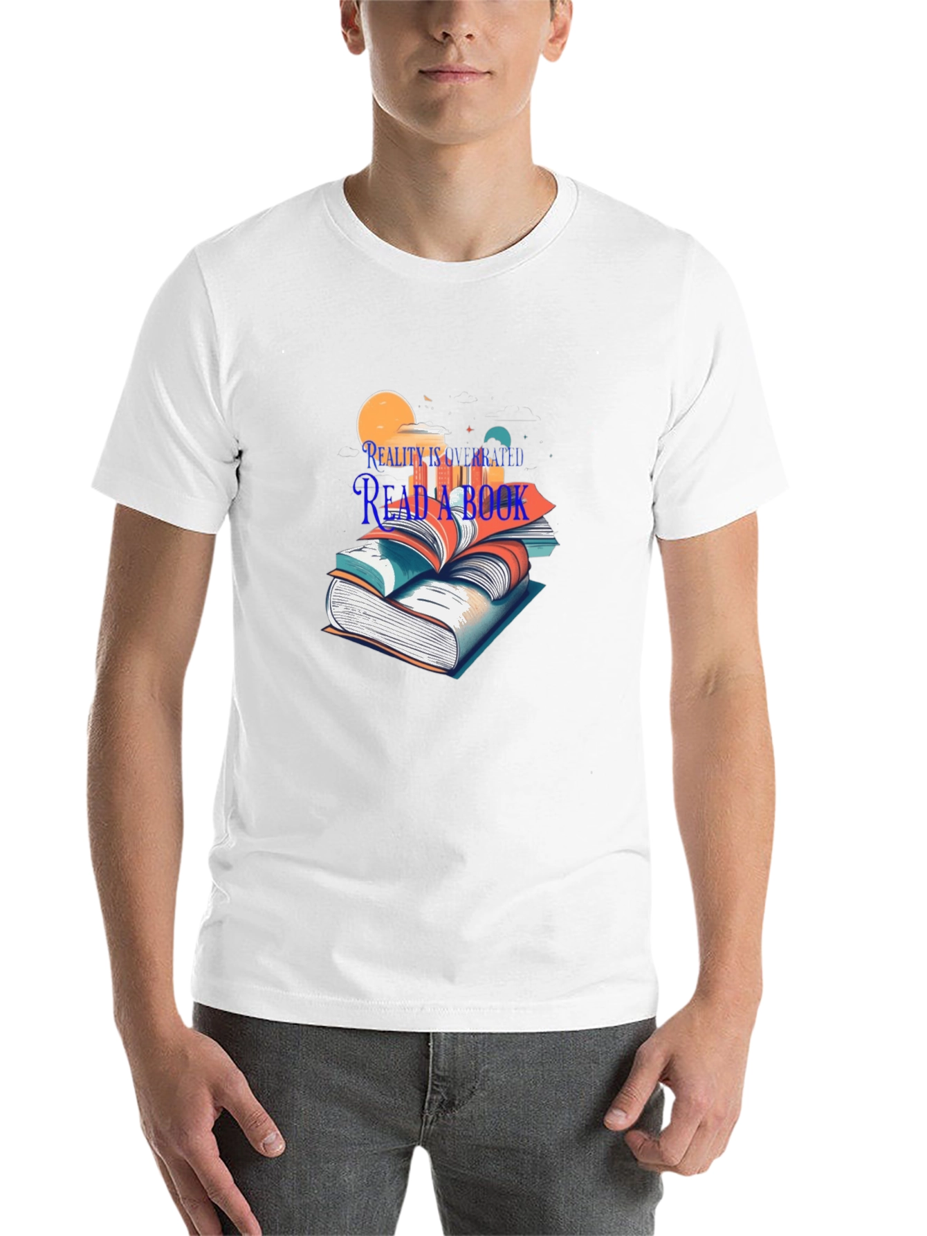 Black Reality is Overrated Read a Book T-Shirt view 14