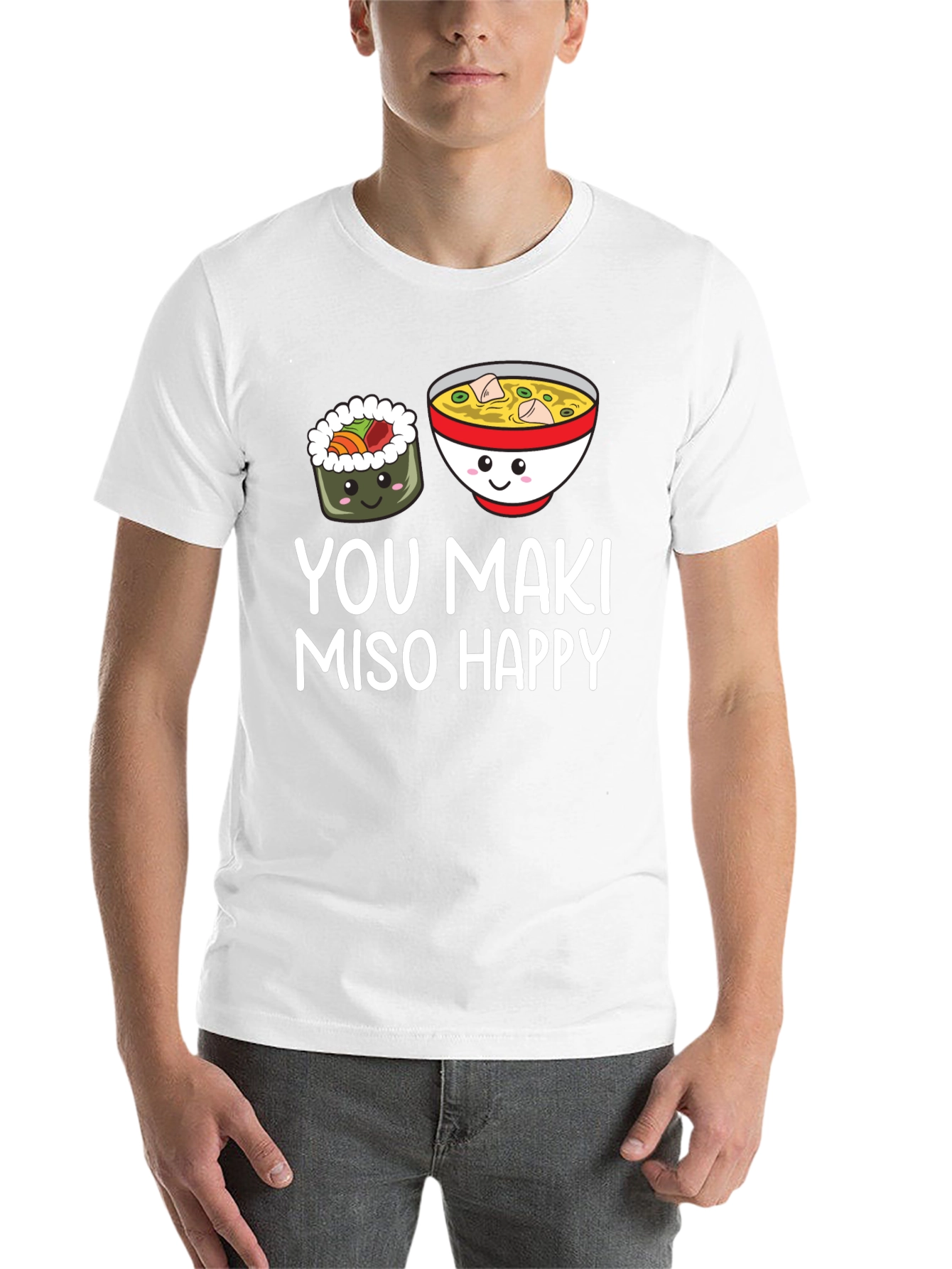 Black You Maki Miso Happy T-Shirt view 14