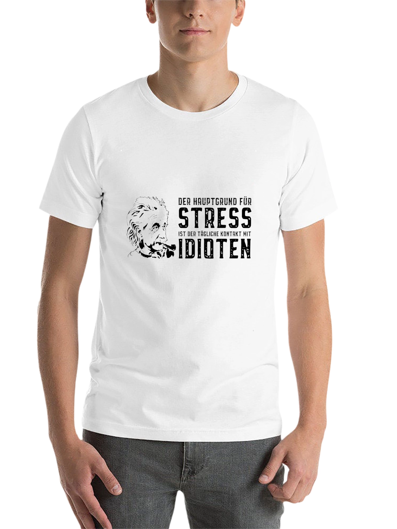 Black Stress Idiot Humor Graphic T-Shirt view 14