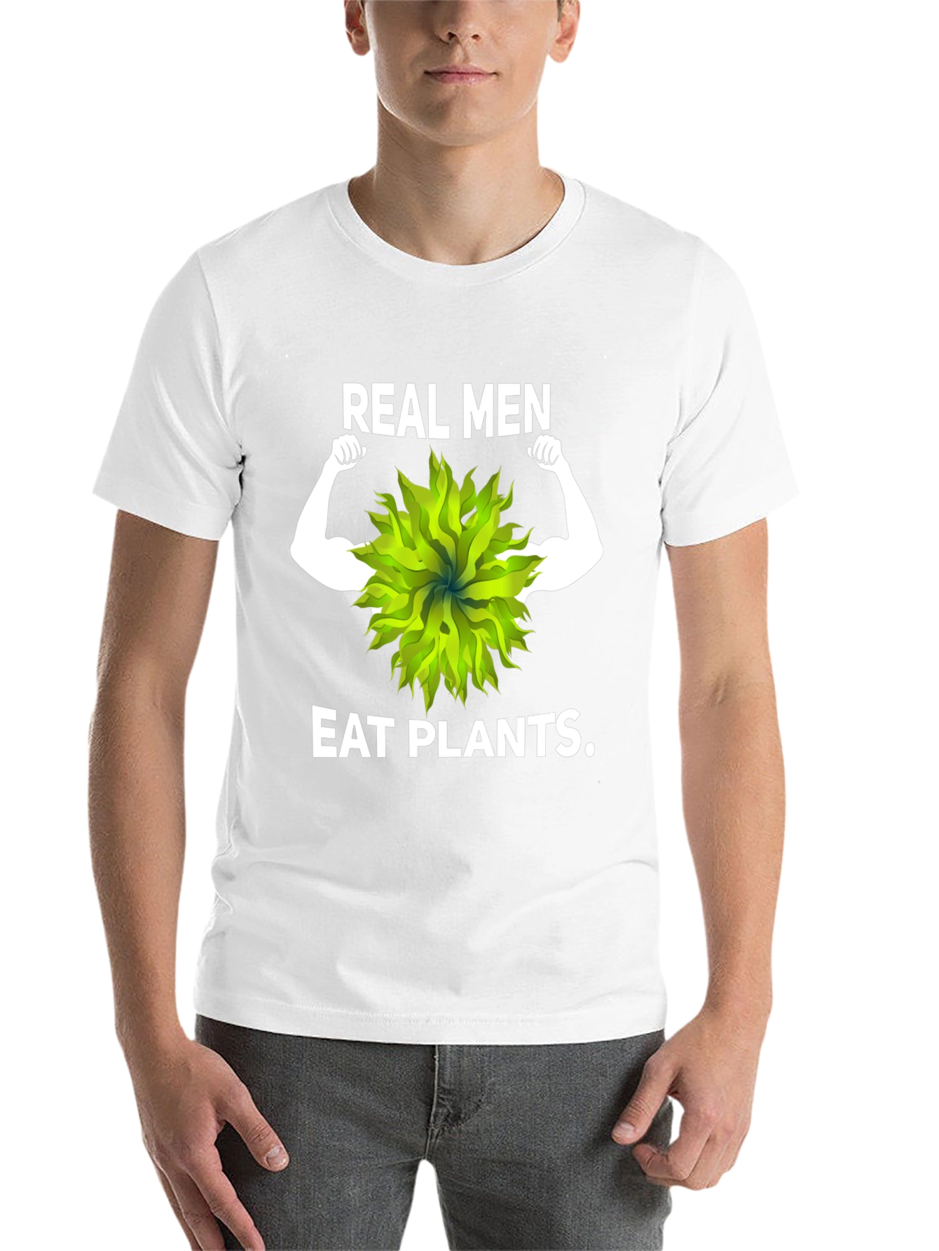 Black Real Men Eat Plants Graphic Tee view 14