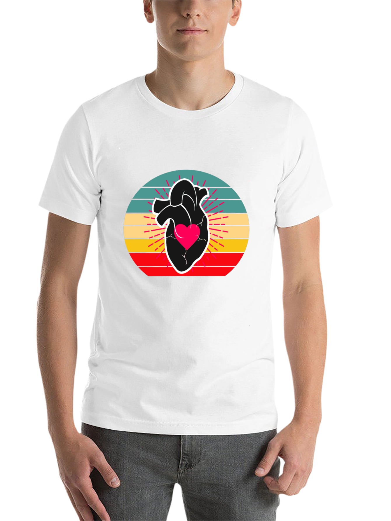 Black Retro Heart Graphic Tee - Stylish Comfort view 14