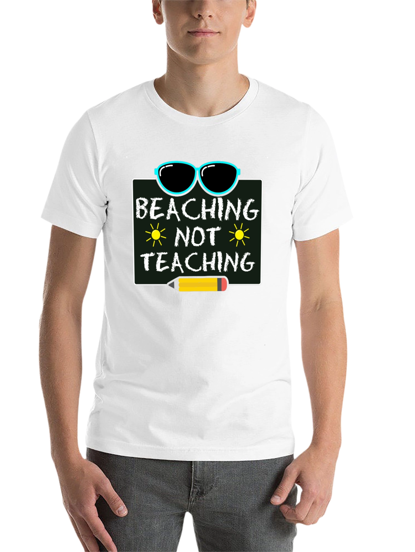 Black Beaching Not Teaching Graphic T-Shirt view 14