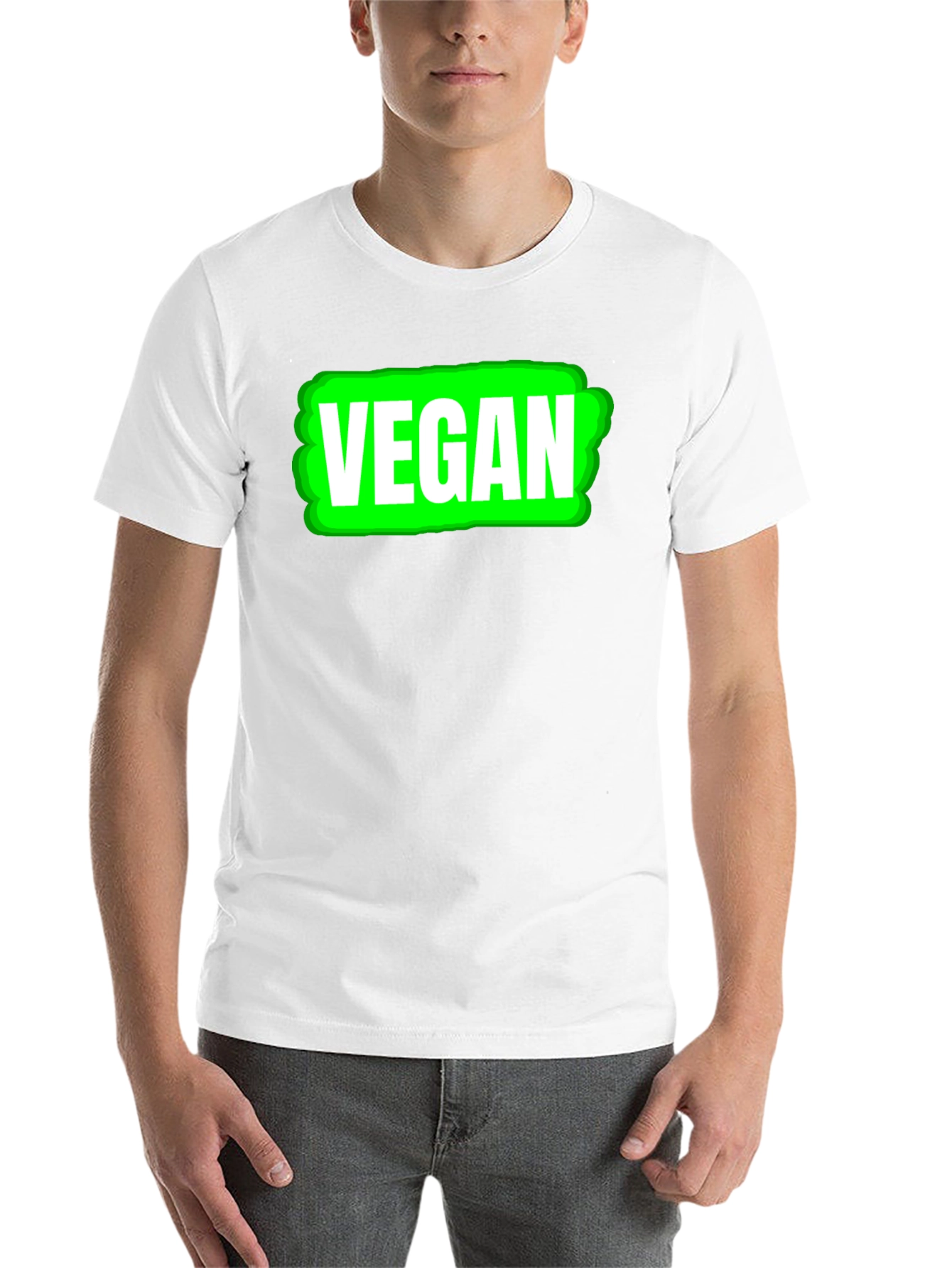 Black Vegan Graphic T-Shirt - Black, Unisex view 14