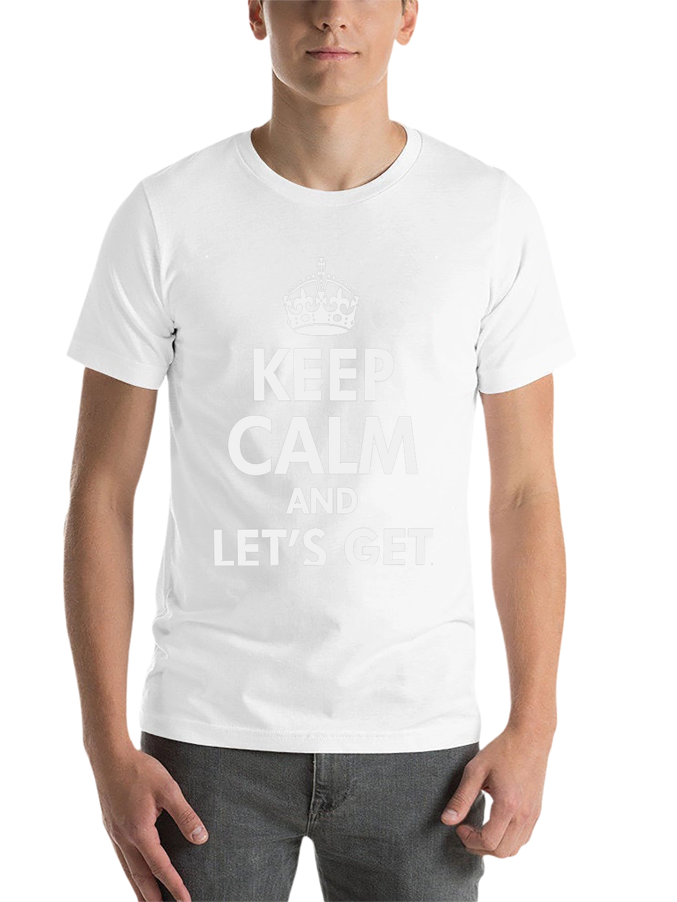 Black Keep Calm Funny Novelty Graphic T-Shirt view 14