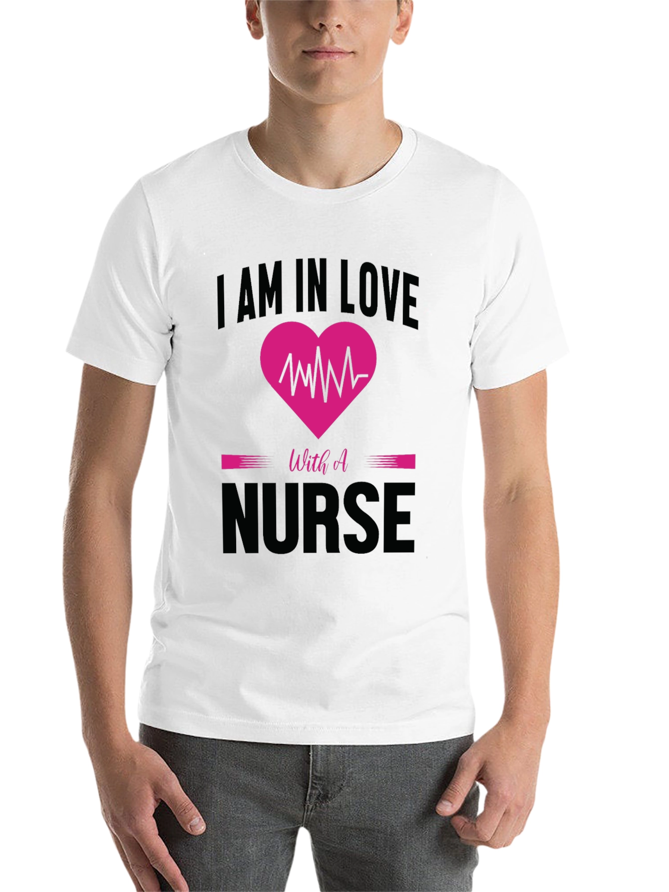 Black I am in Love with a Nurse T-Shirt view 14