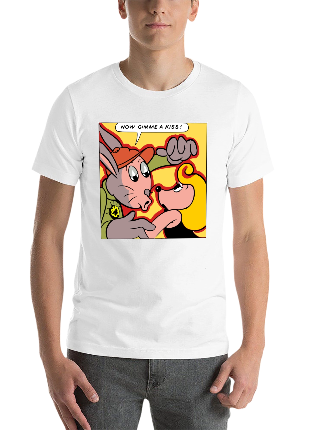 Black Cartoon Kiss T-Shirt - Now Gimme a Kiss! view 14