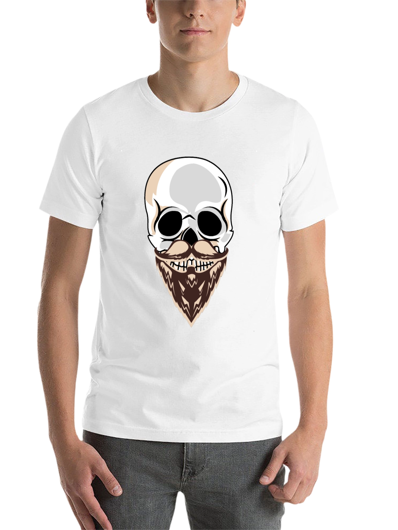 Black Skull with Beard Graphic T-Shirt - Cool & Edgy Style view 14
