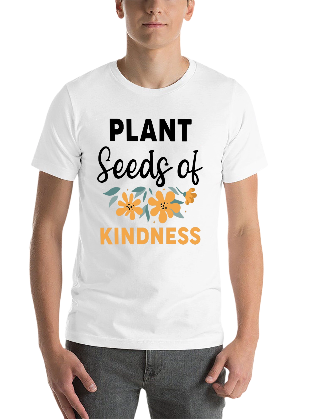 Black Plant Seeds of Kindness Graphic T-Shirt view 14