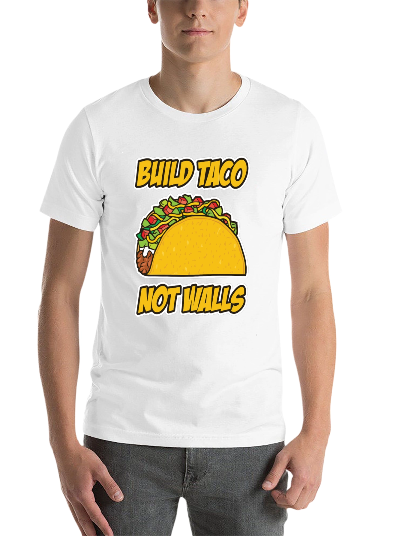 Black Build Taco Not Walls T-Shirt - Graphic Tee view 14