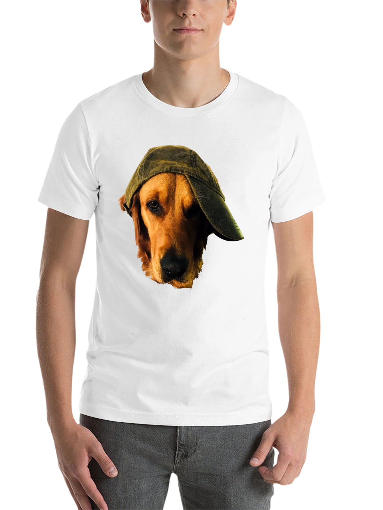 Black Dog in Hat Black T-Shirt view 14