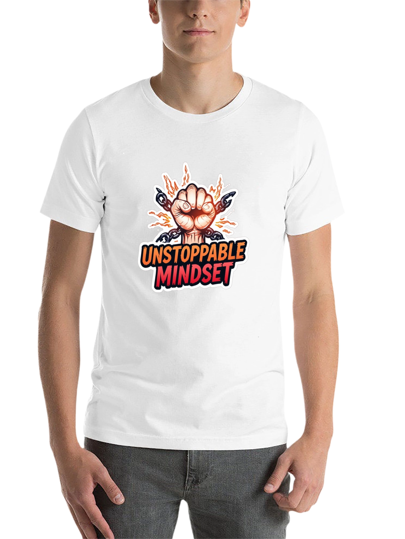 Black Unstoppable Mindset Graphic T-Shirt view 14