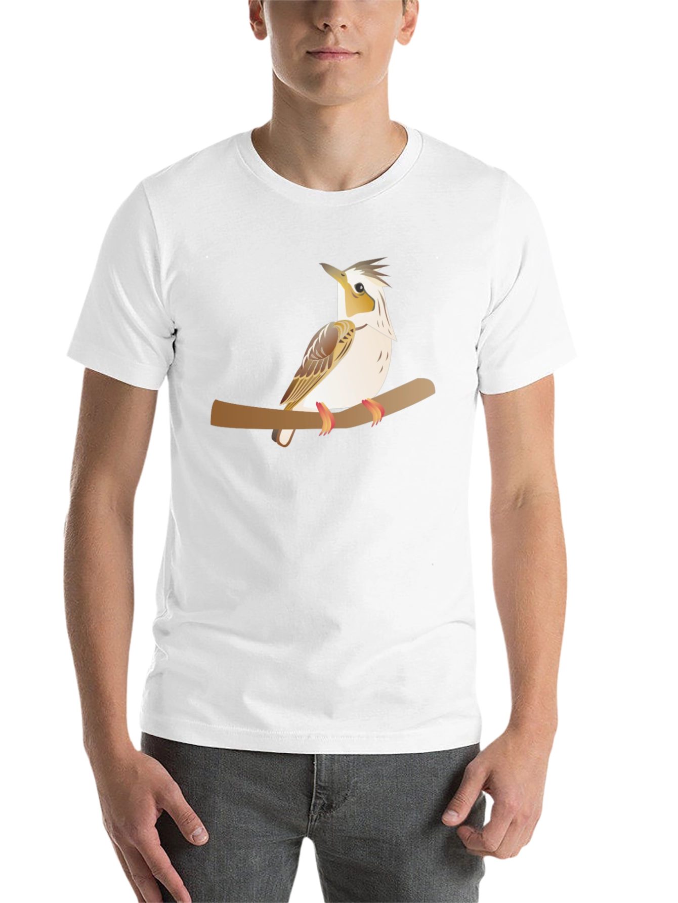 Black Bird on Branch Graphic Tee - Unisex Black T-Shirt view 14